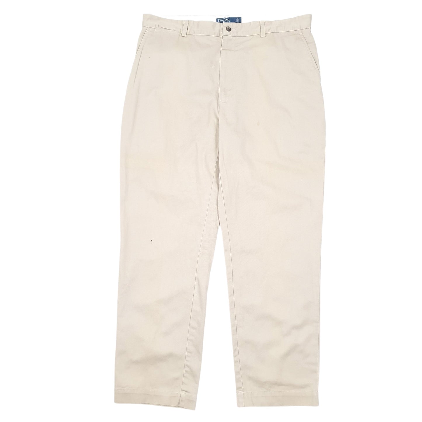 Mens Beige Polo Ralph Lauren Vintage Flat Front Chino Trousers