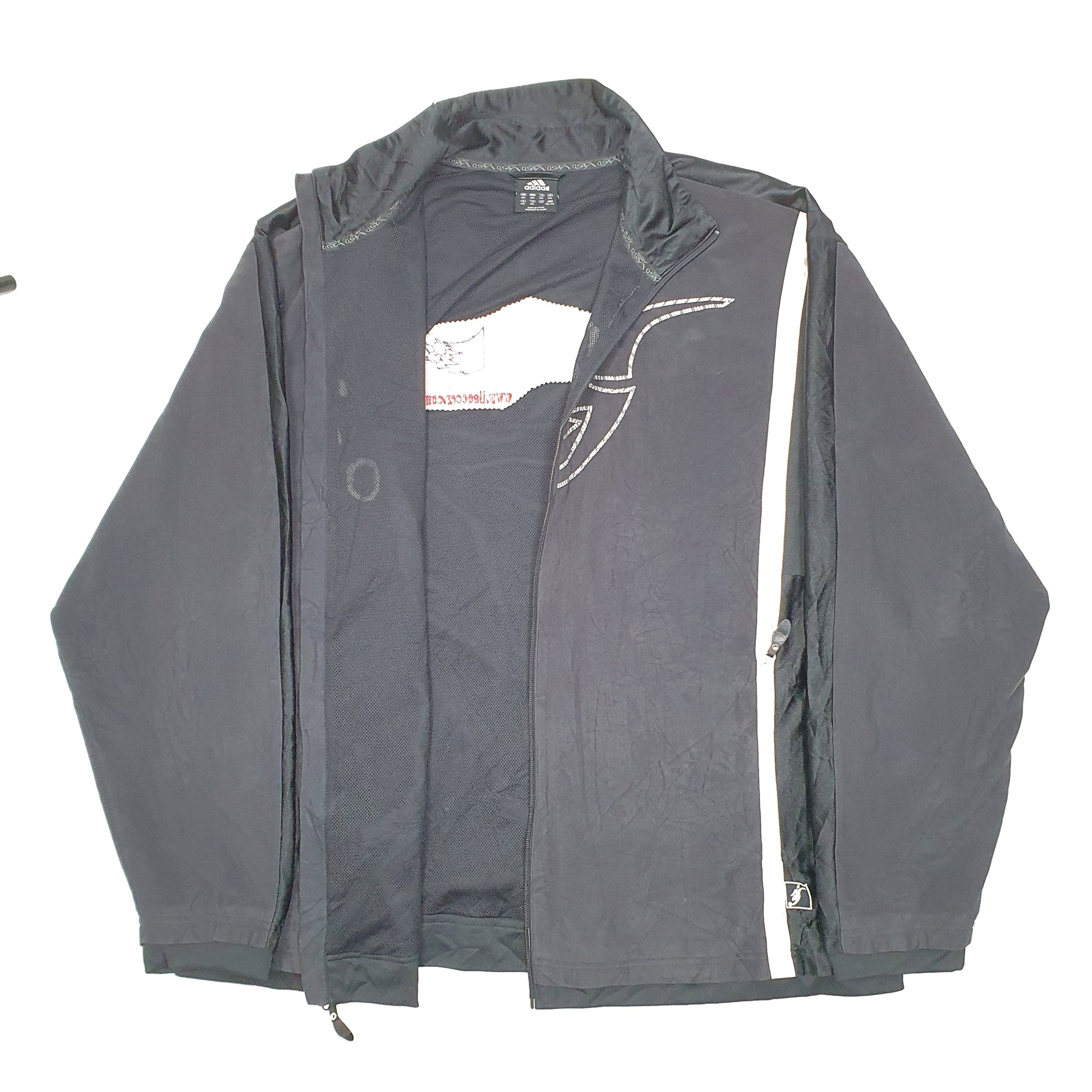 Mens Black Adidas Imhotep Soccer Track Top Full Zip Jumper