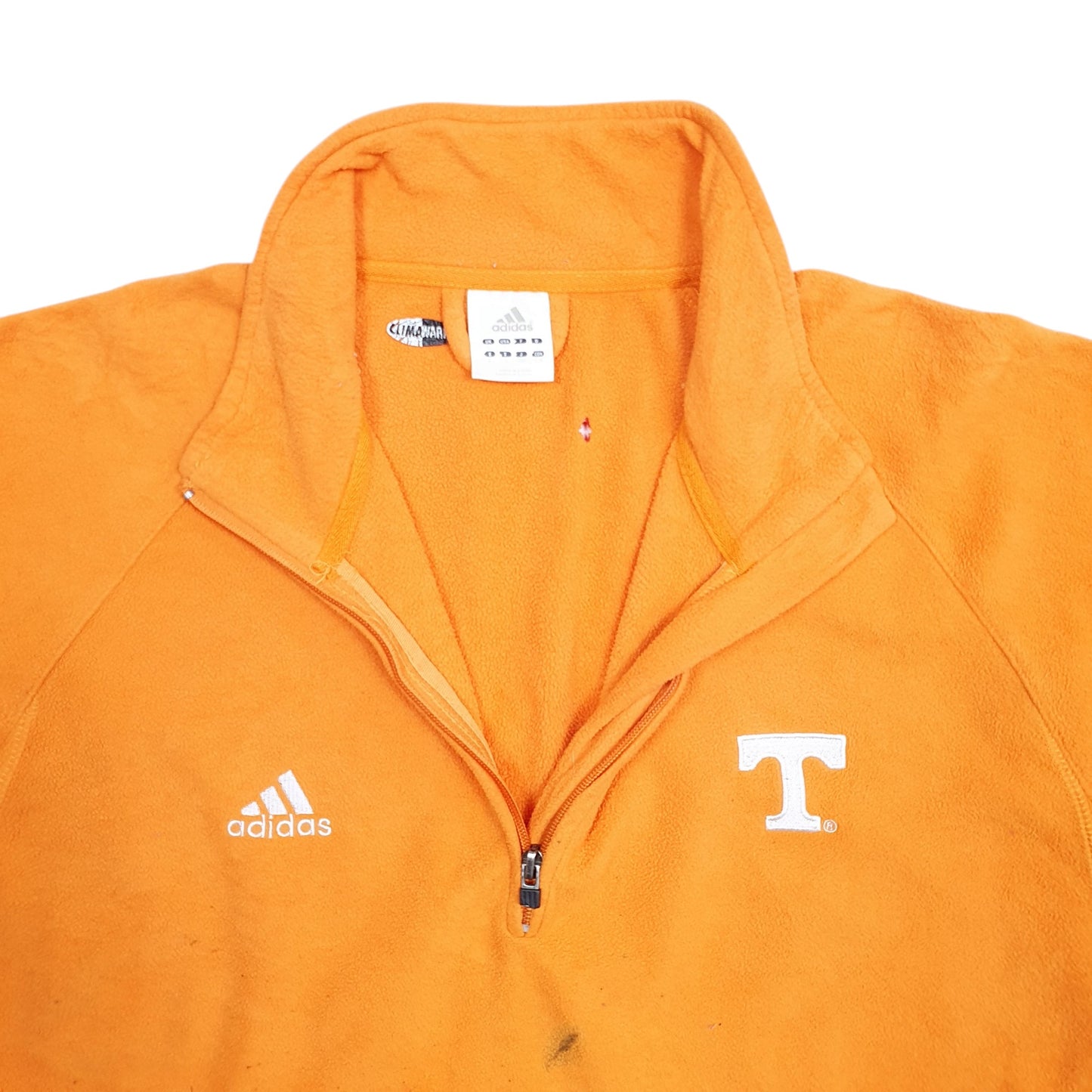 Mens Orange Adidas  Quarter Zip Jumper