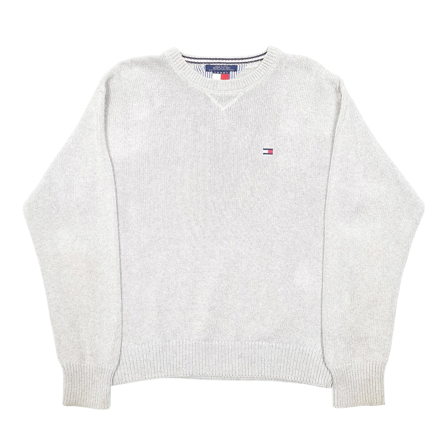 Mens Grey Tommy Hilfiger Vintage 90s Knit Crewneck Jumper