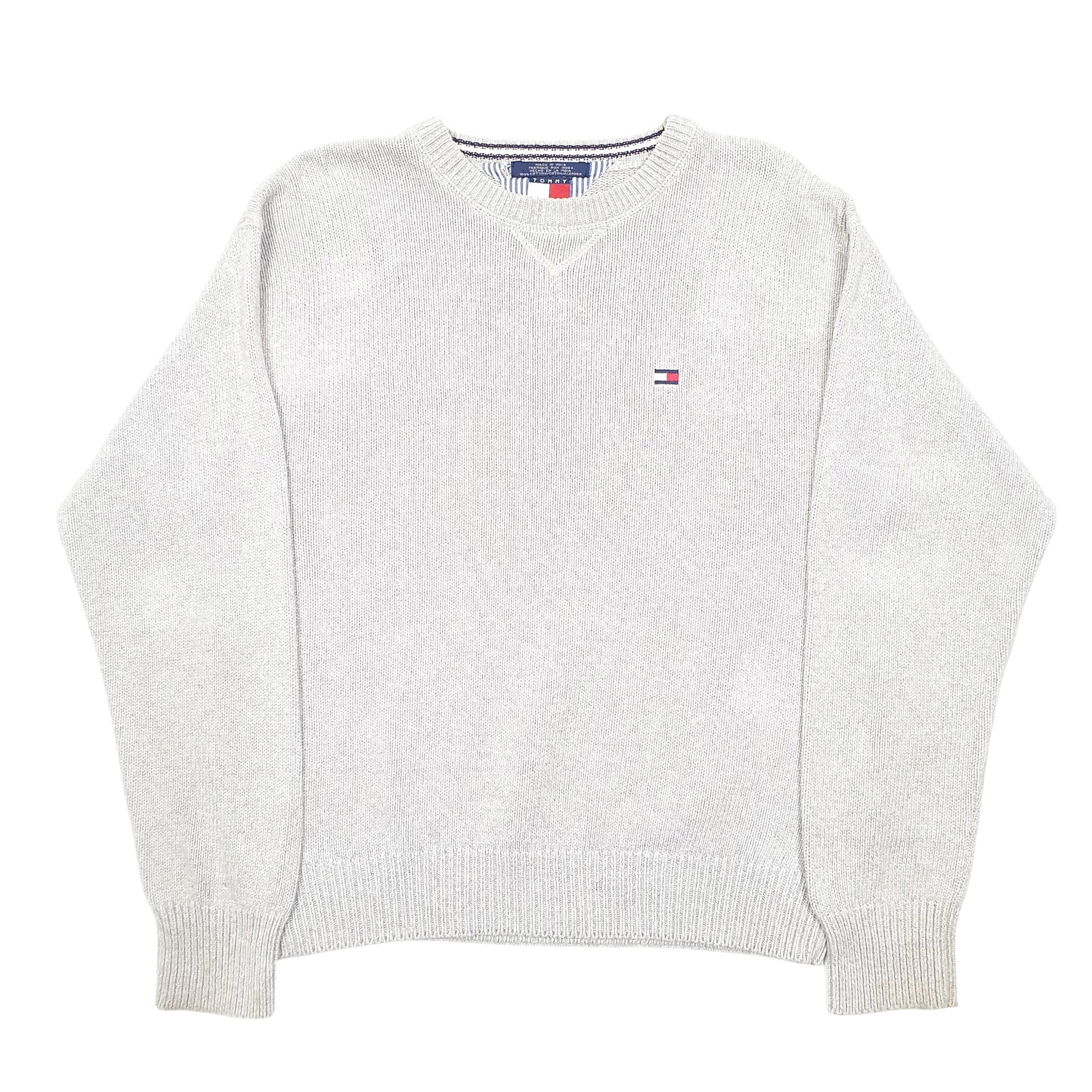Mens Grey Tommy Hilfiger Vintage 90s Knit Crewneck Jumper
