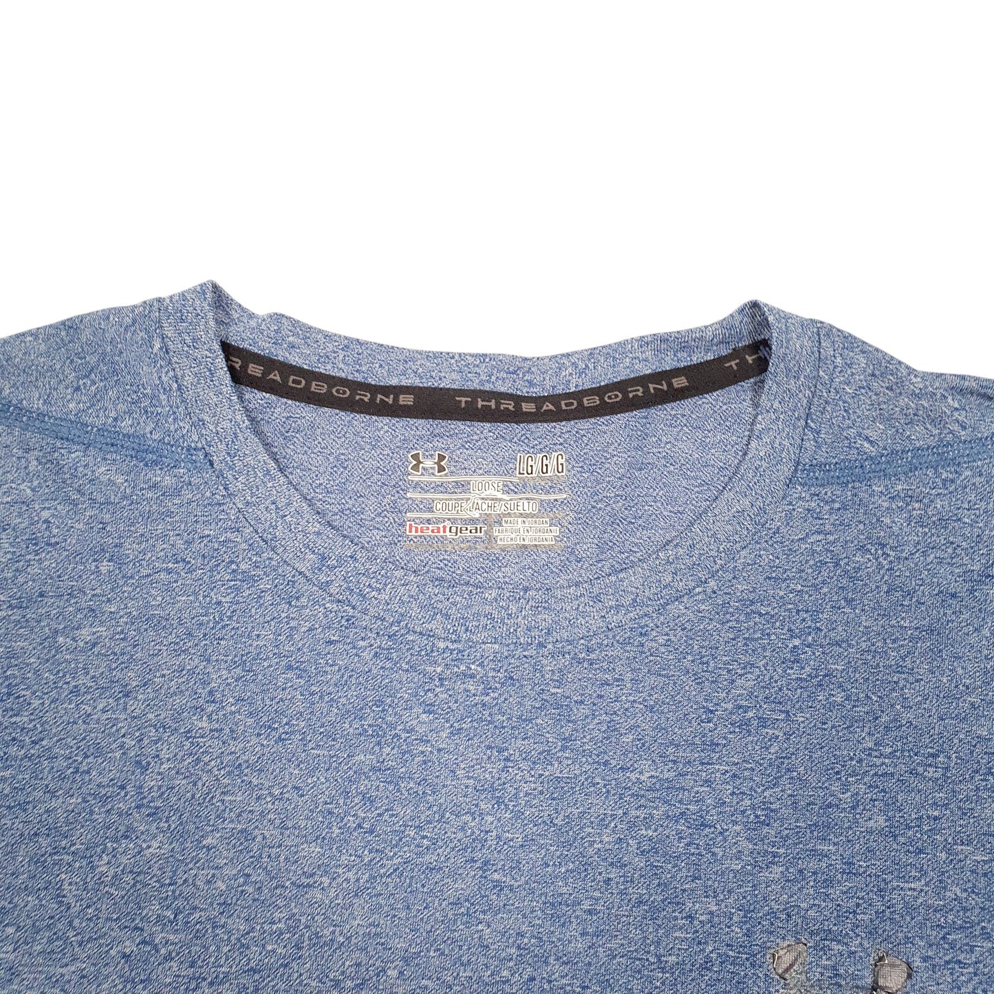 Mens Blue Under Armour Active Workout Gym Heat Gear Short Sleeve T Shirt