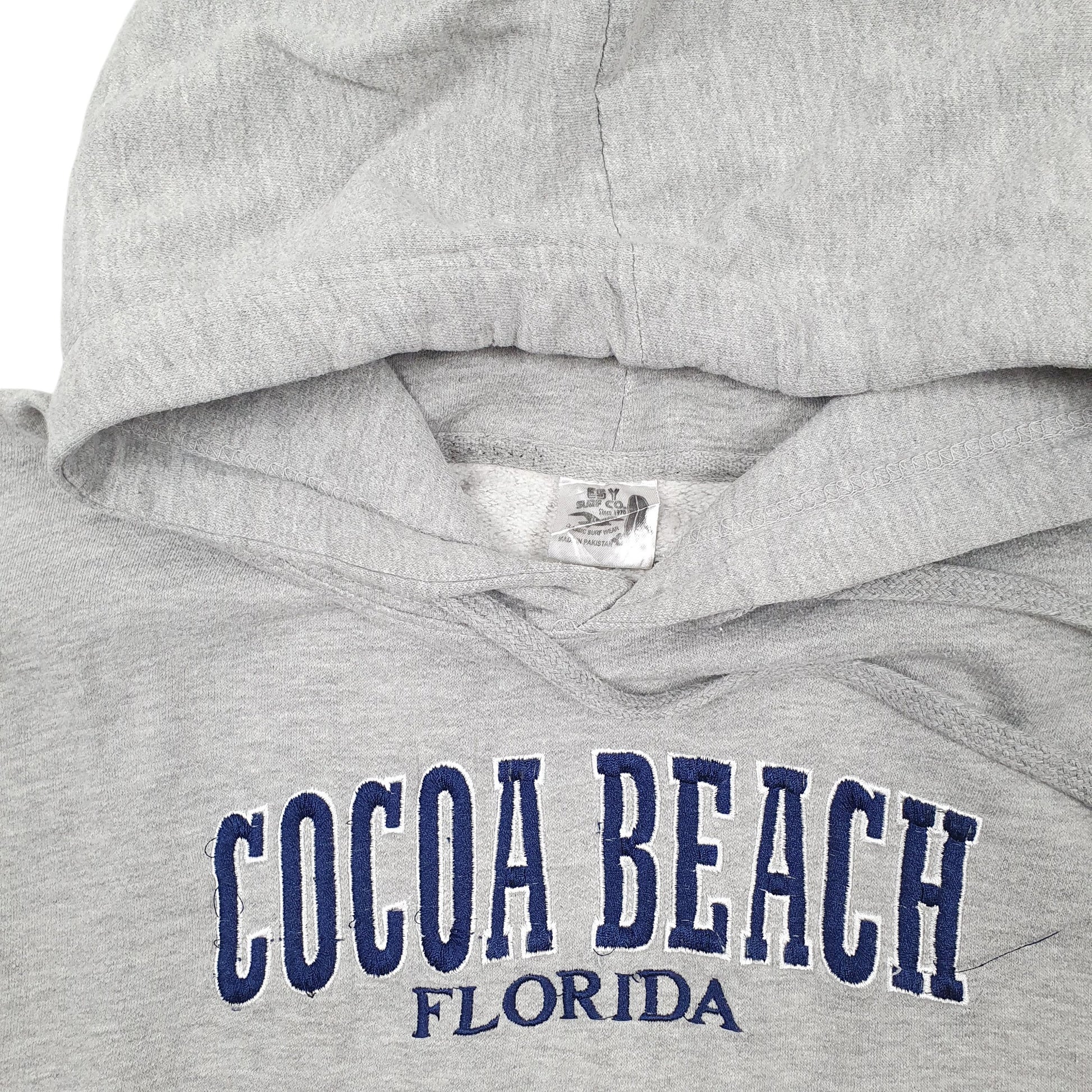 Womens Grey Easy Surf Co Cocoa Beach Florida Baggy Hoodie Jumper