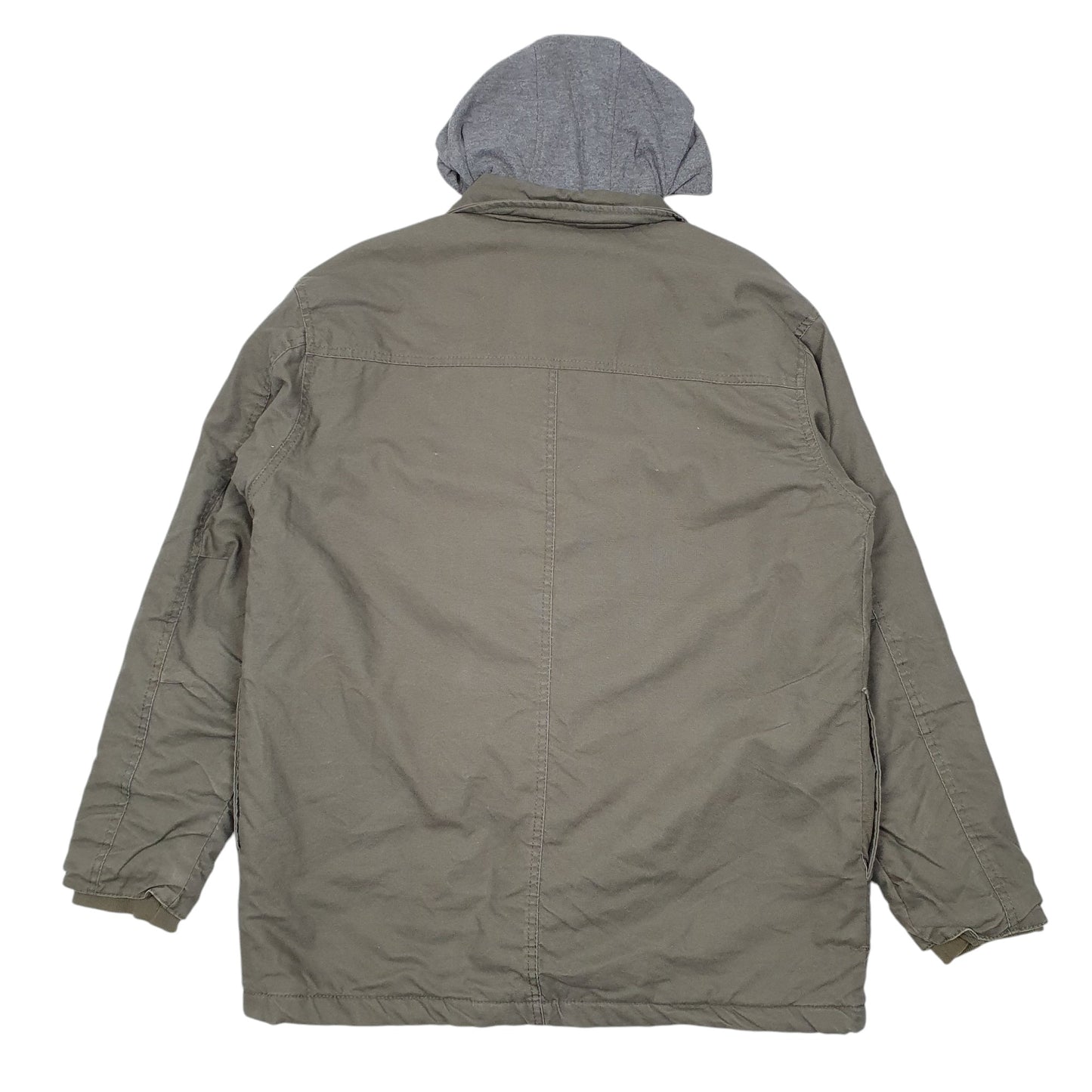 Mens Khaki Dickies Hooded Overshirt Shacket  Coat