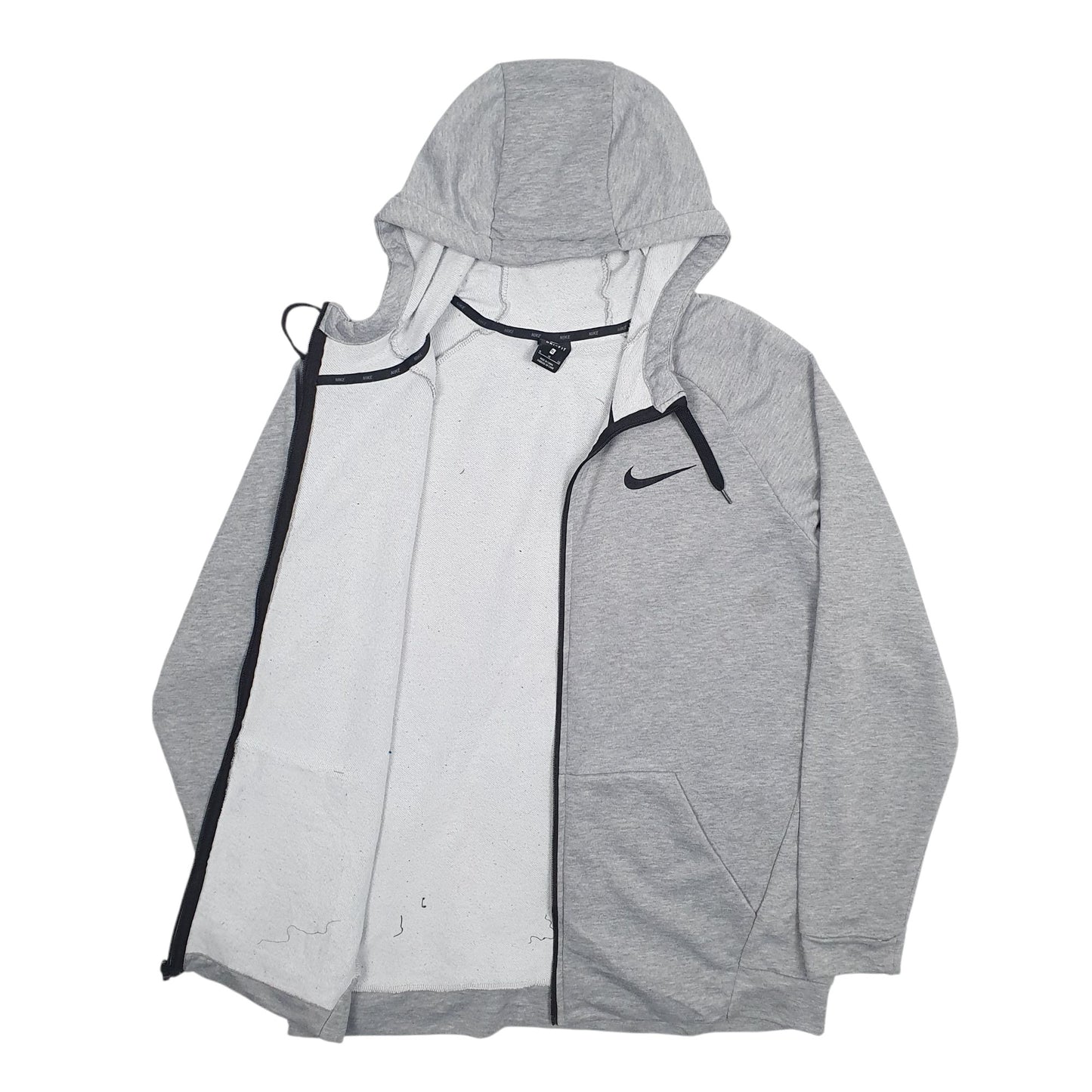 Mens Grey Nike Dri-Fit Active Wear Full Zip Jumper