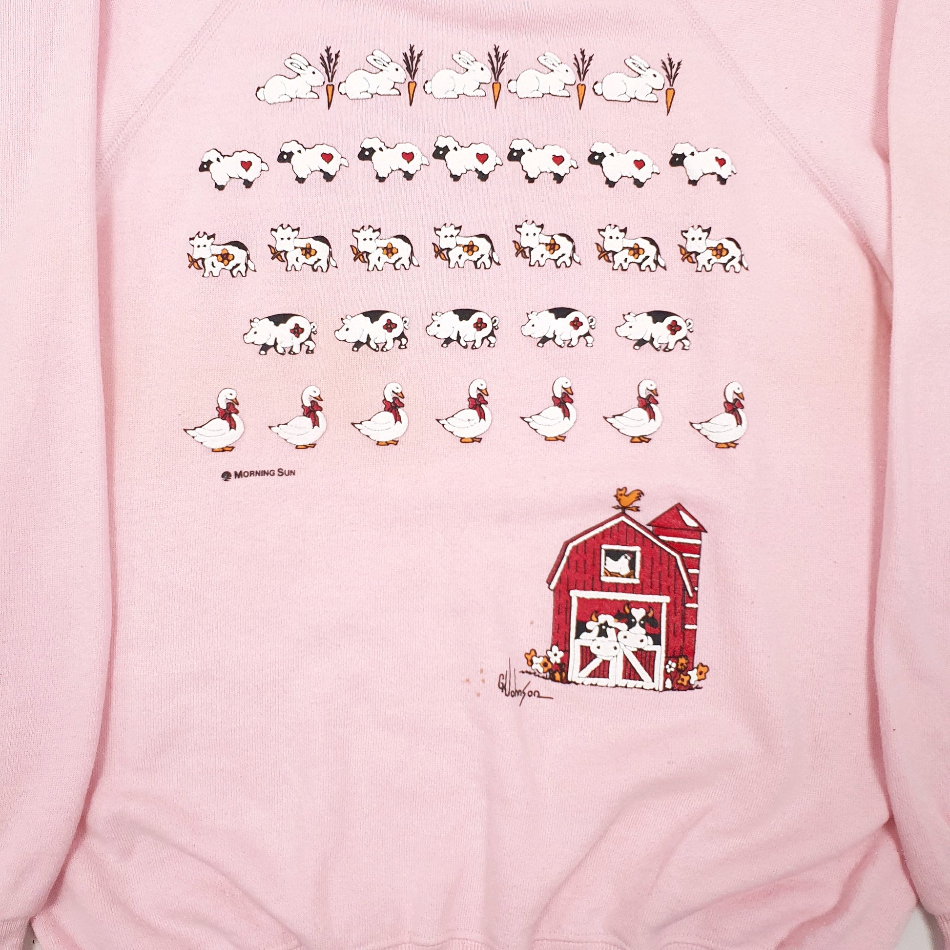 Womens Pink Hanes Vintage 80s Made In USA Crewneck Jumper