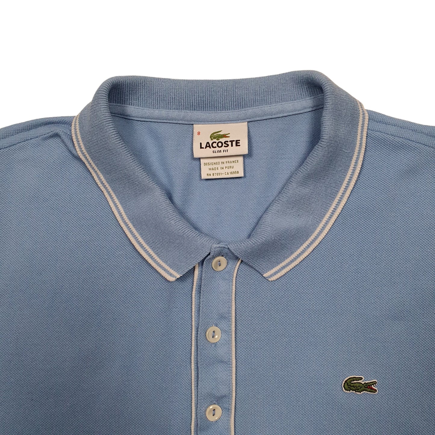 Mens Blue Lacoste  Short Sleeve Polo Shirt