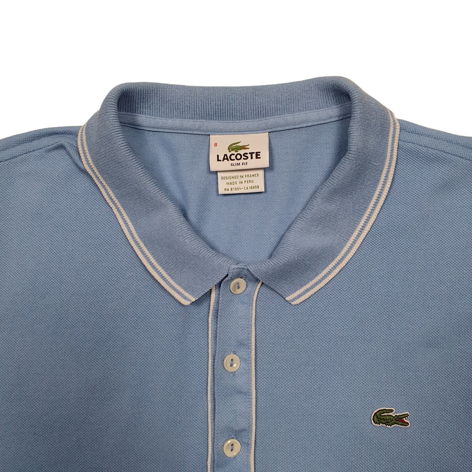 Mens Blue Lacoste  Short Sleeve Polo Shirt