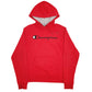 Mens Red Champion Spellout Hoodie Jumper