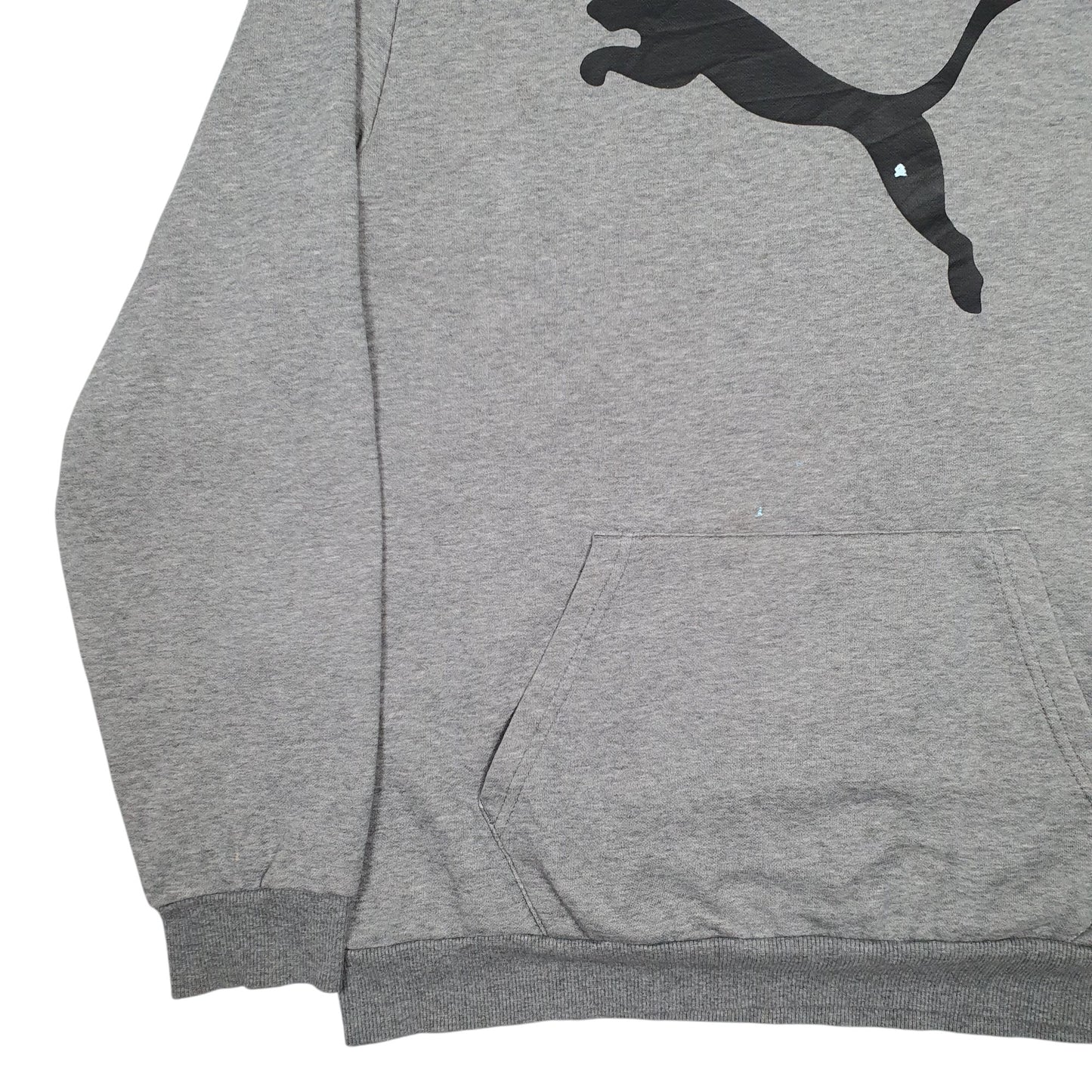 Mens Grey Puma Spellout Hoodie Jumper