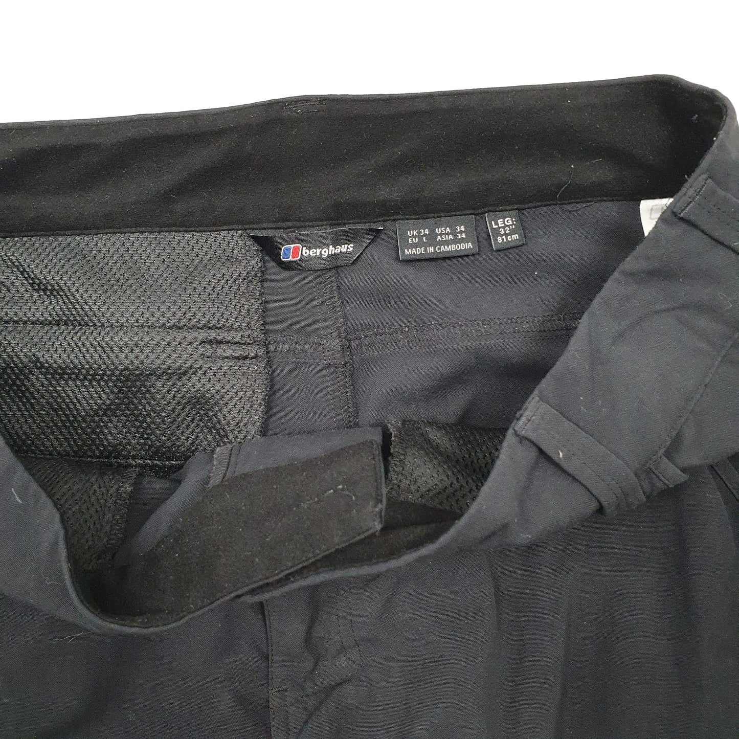 Mens Black Berghaus Hiking Walking Cargo Trousers