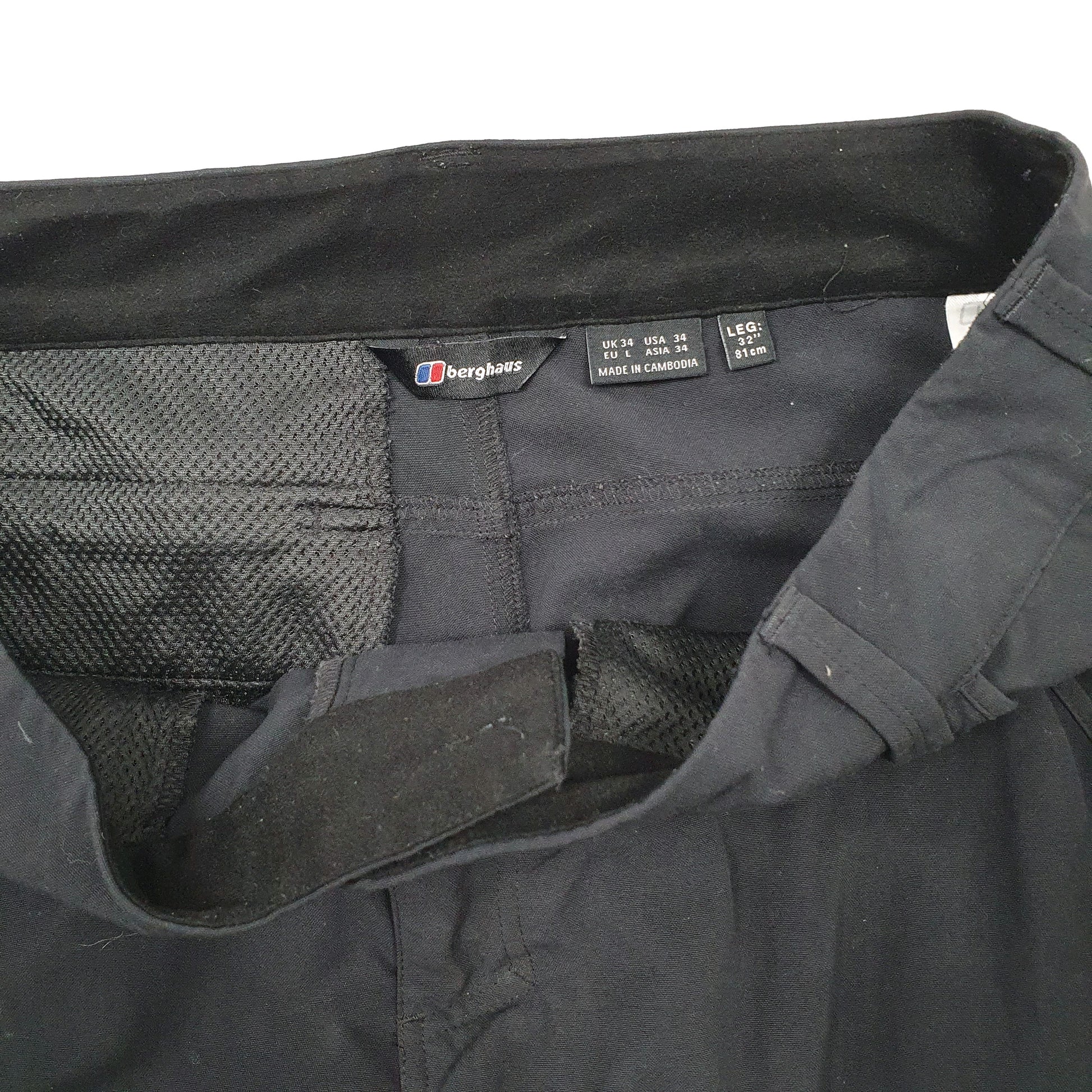 Mens Black Berghaus Hiking Walking Cargo Trousers