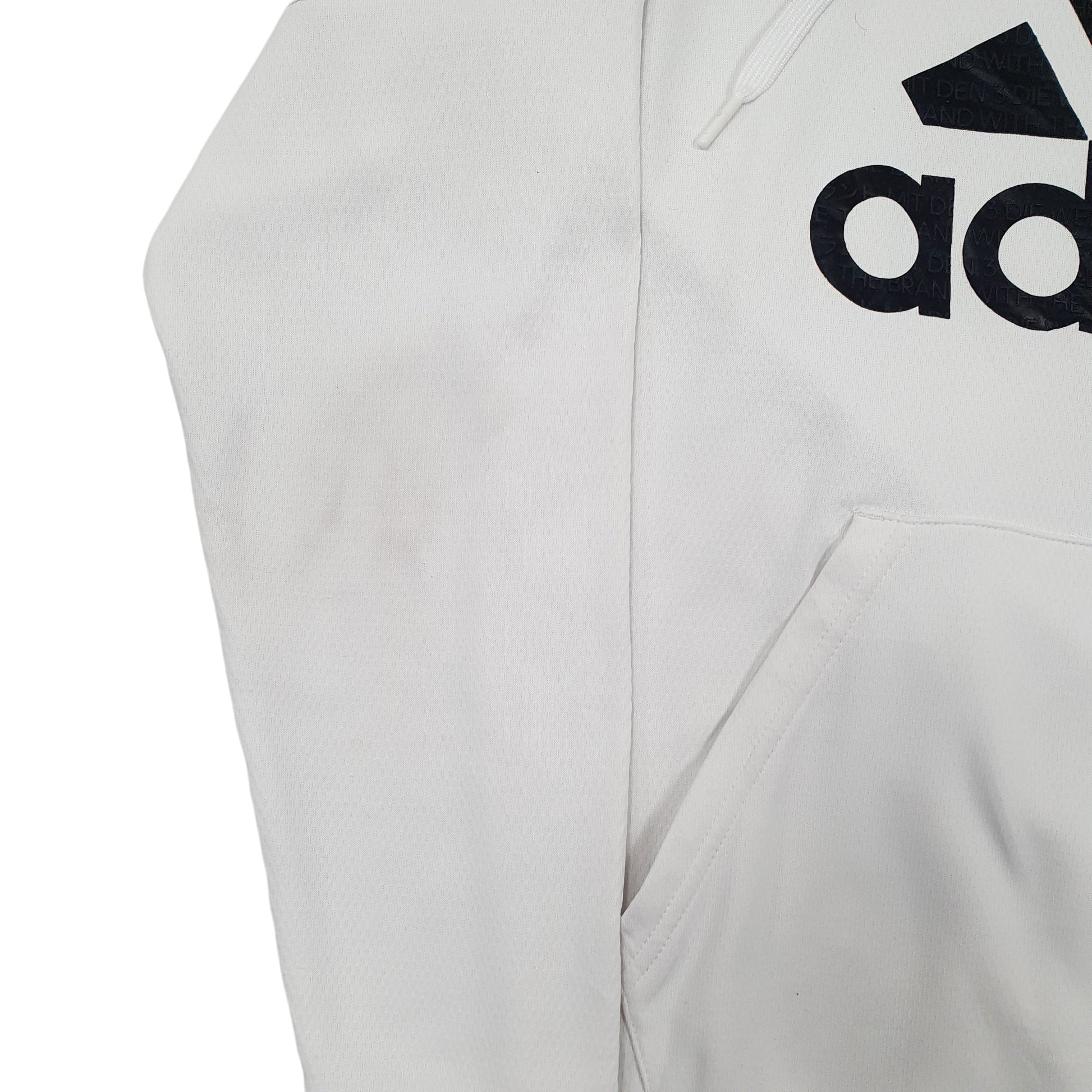 Mens White Adidas  Hoodie Jumper