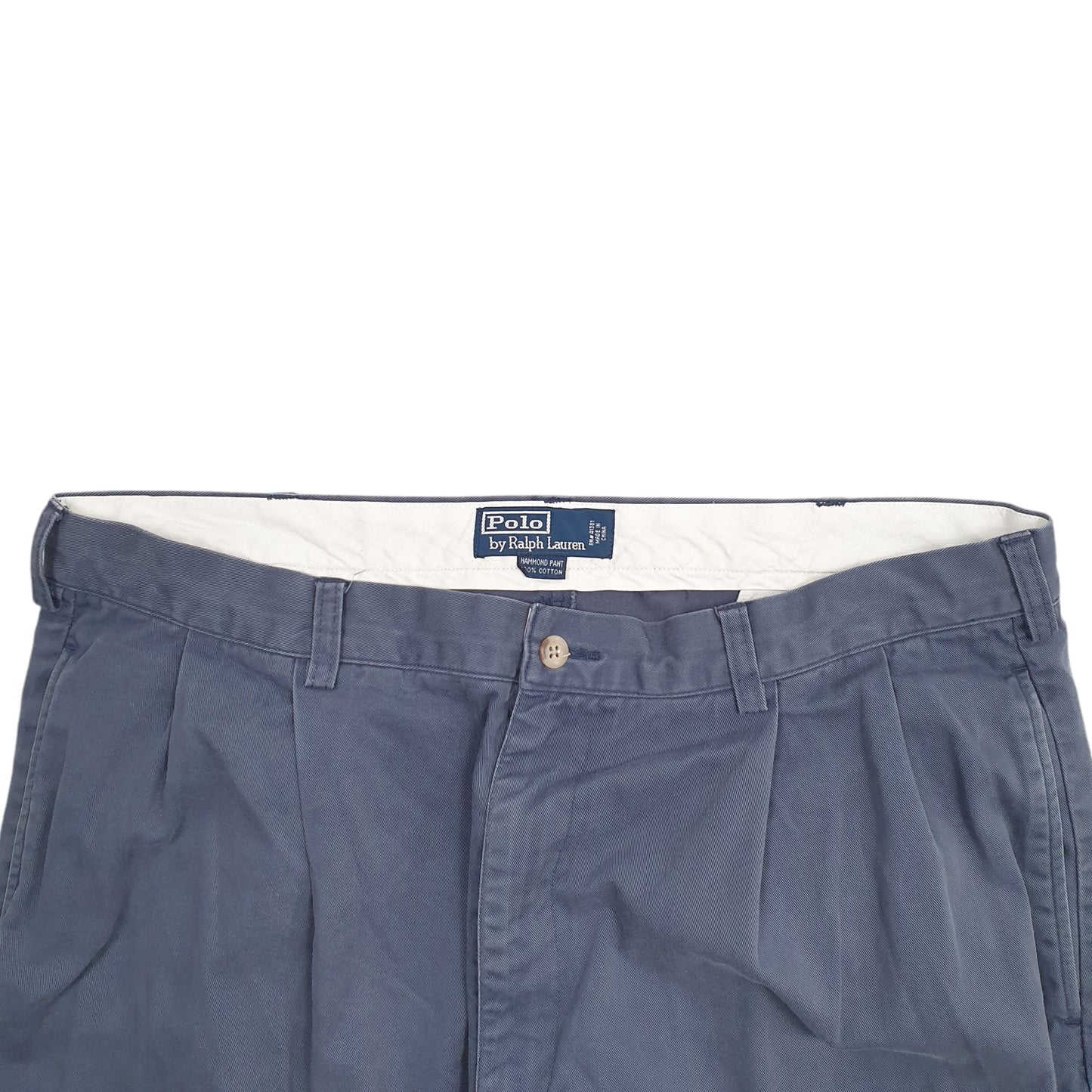 Mens Blue Polo Ralph Lauren Hammond Pant Double Pleated Chino Trousers