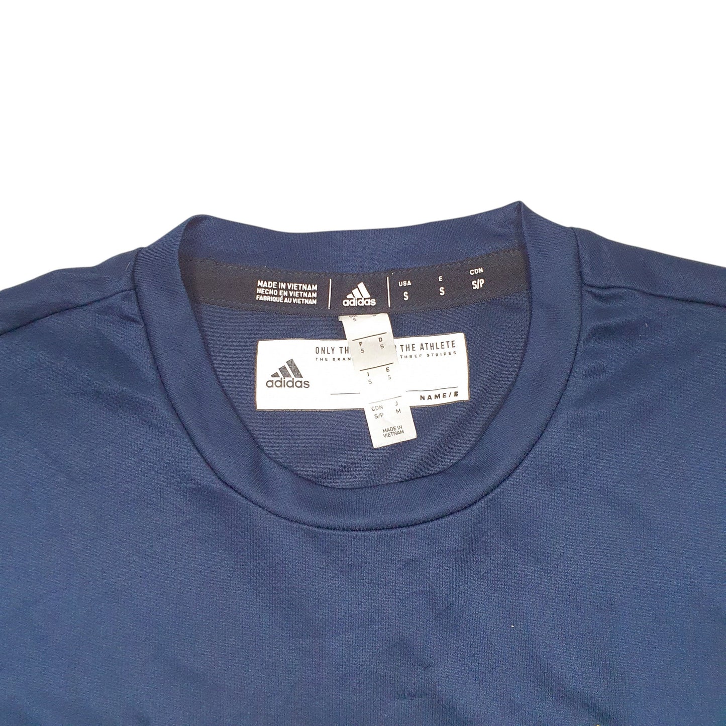 Mens Navy Adidas Pep Band Big Cat Active Workout Gym Short Sleeve T Shirt