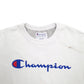 Mens White Champion Spellout Crewneck Jumper