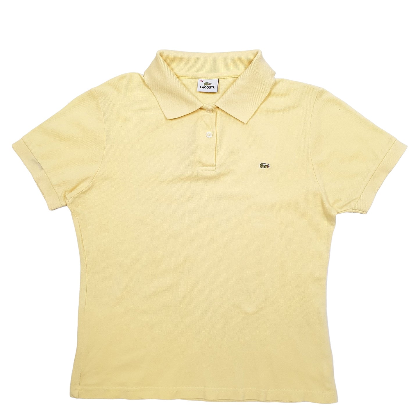 Womens Yellow Lacoste  Short Sleeve Polo Shirt