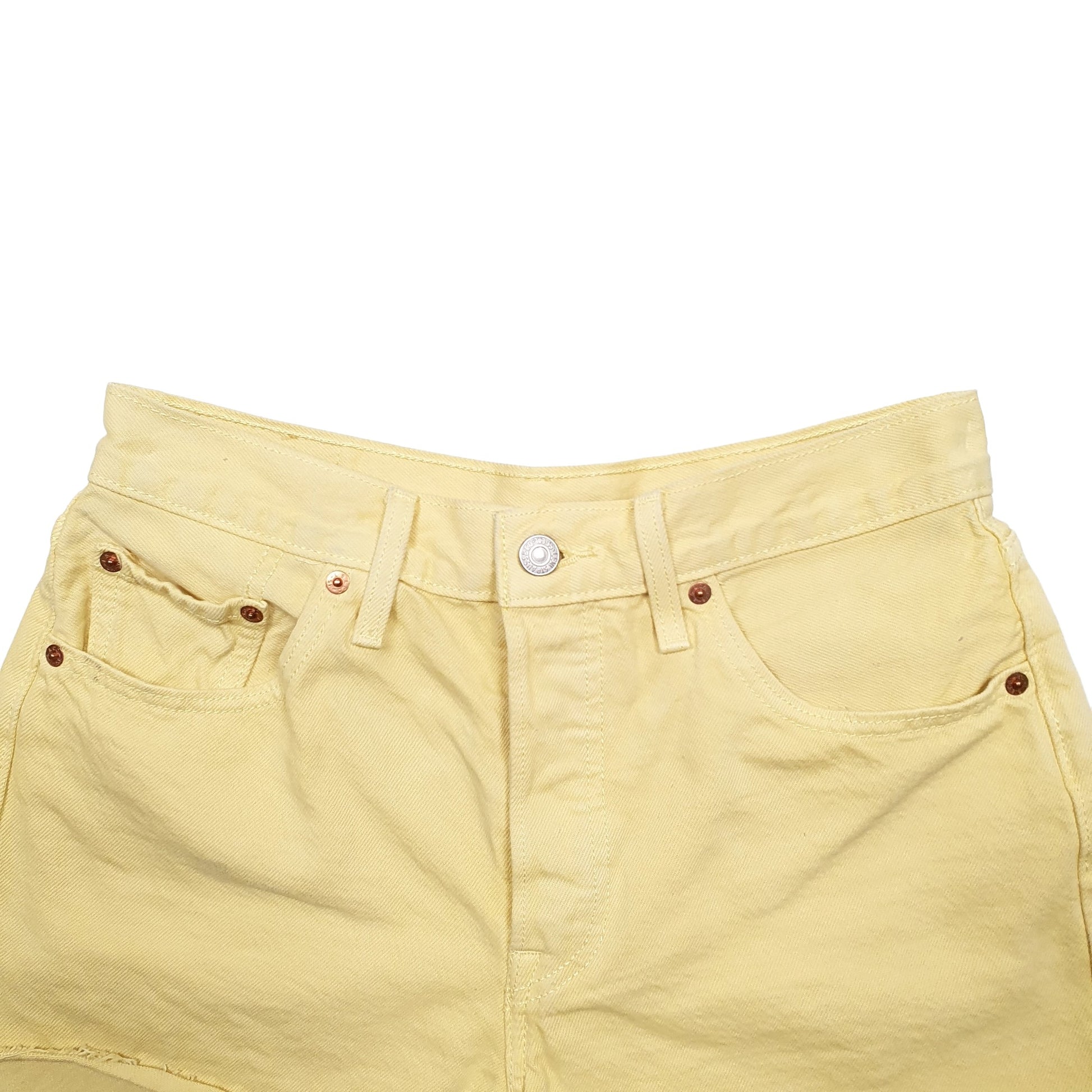 Womens Yellow Levis 501 Jorts Denim Shorts