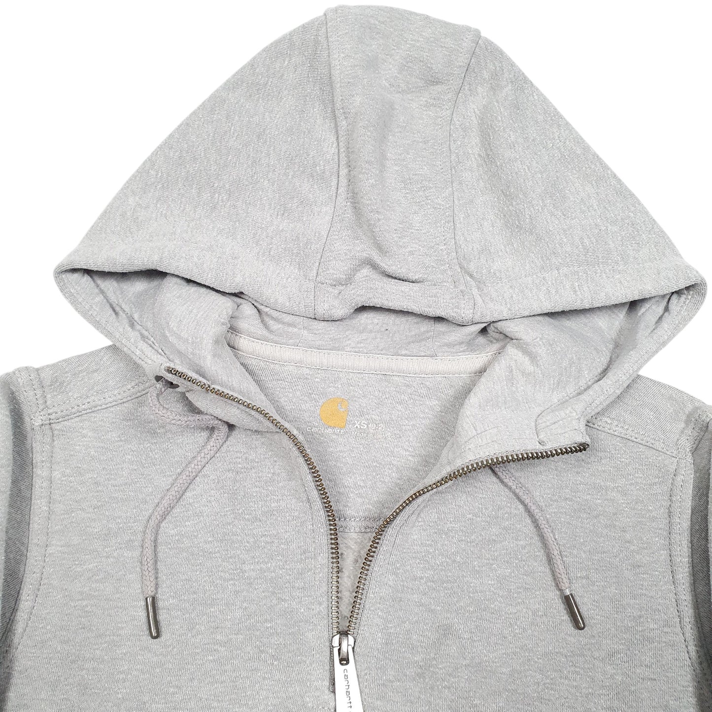 Womens Grey Carhartt Workwear Hoodie Quarter Zip Jumper