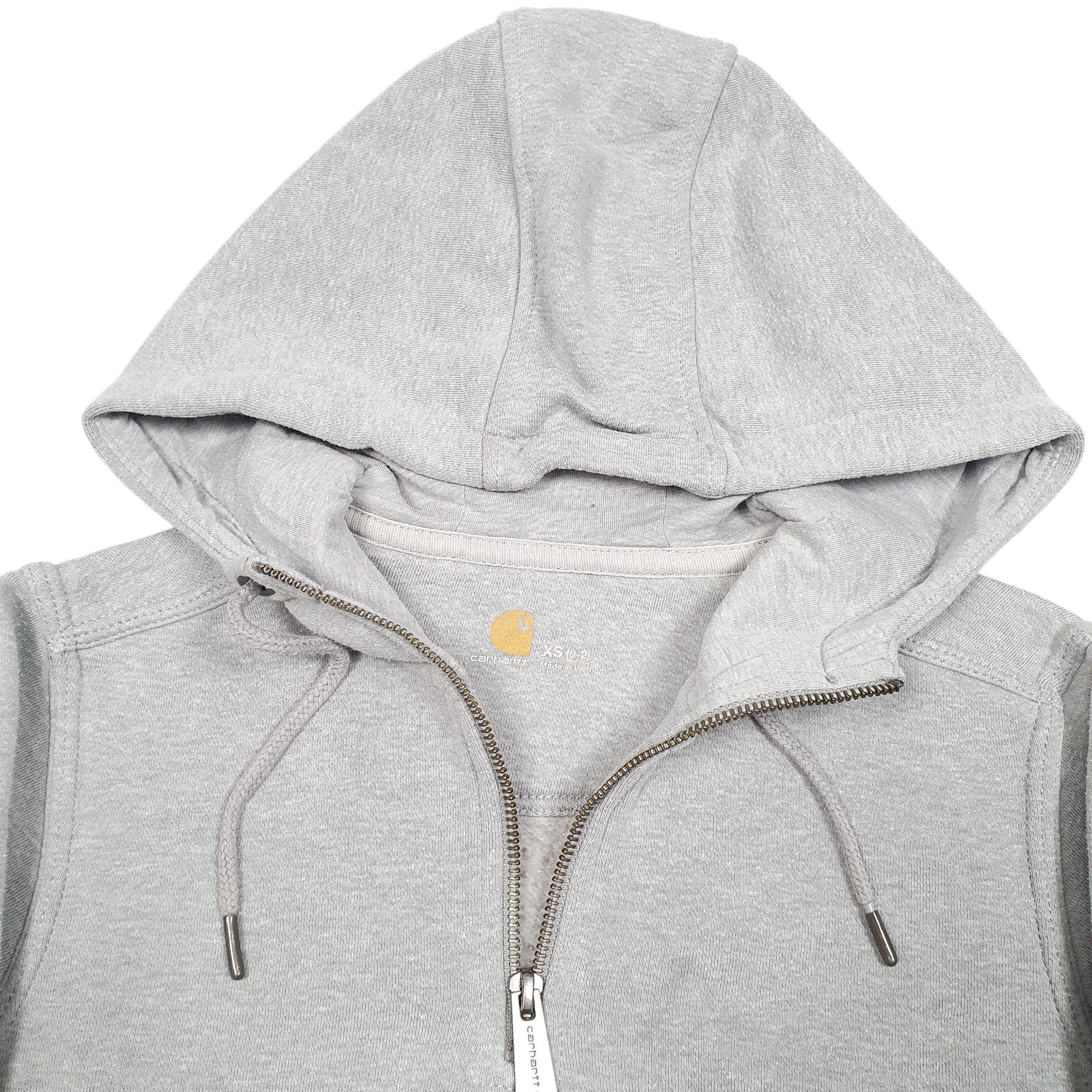 Womens Grey Carhartt Workwear Hoodie Quarter Zip Jumper