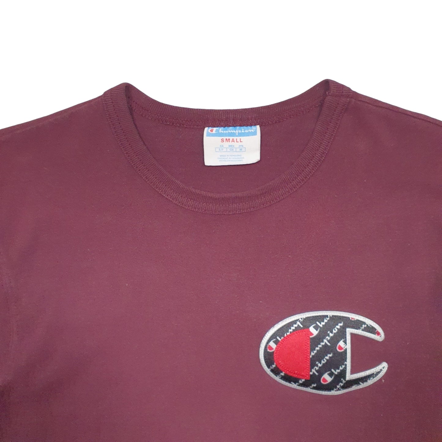 Mens Burgundy Champion  Short Sleeve T Shirt