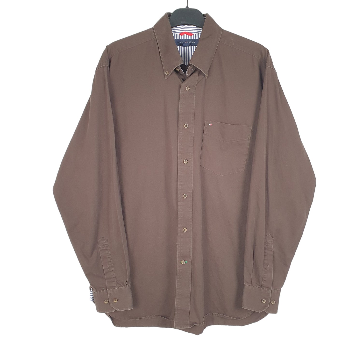 Mens Brown Tommy Hilfiger Oxford Long Sleeve Shirt