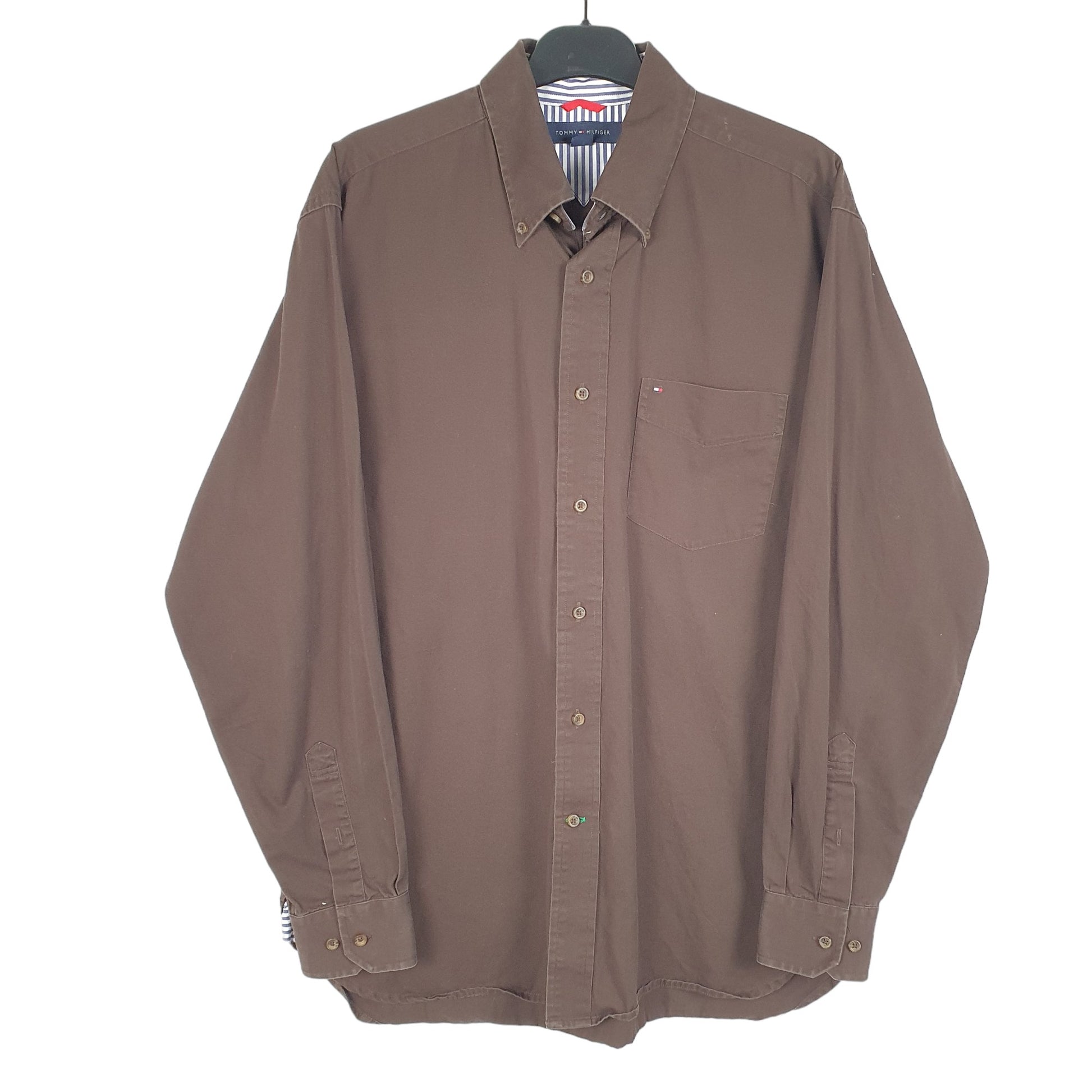 Mens Brown Tommy Hilfiger Oxford Long Sleeve Shirt