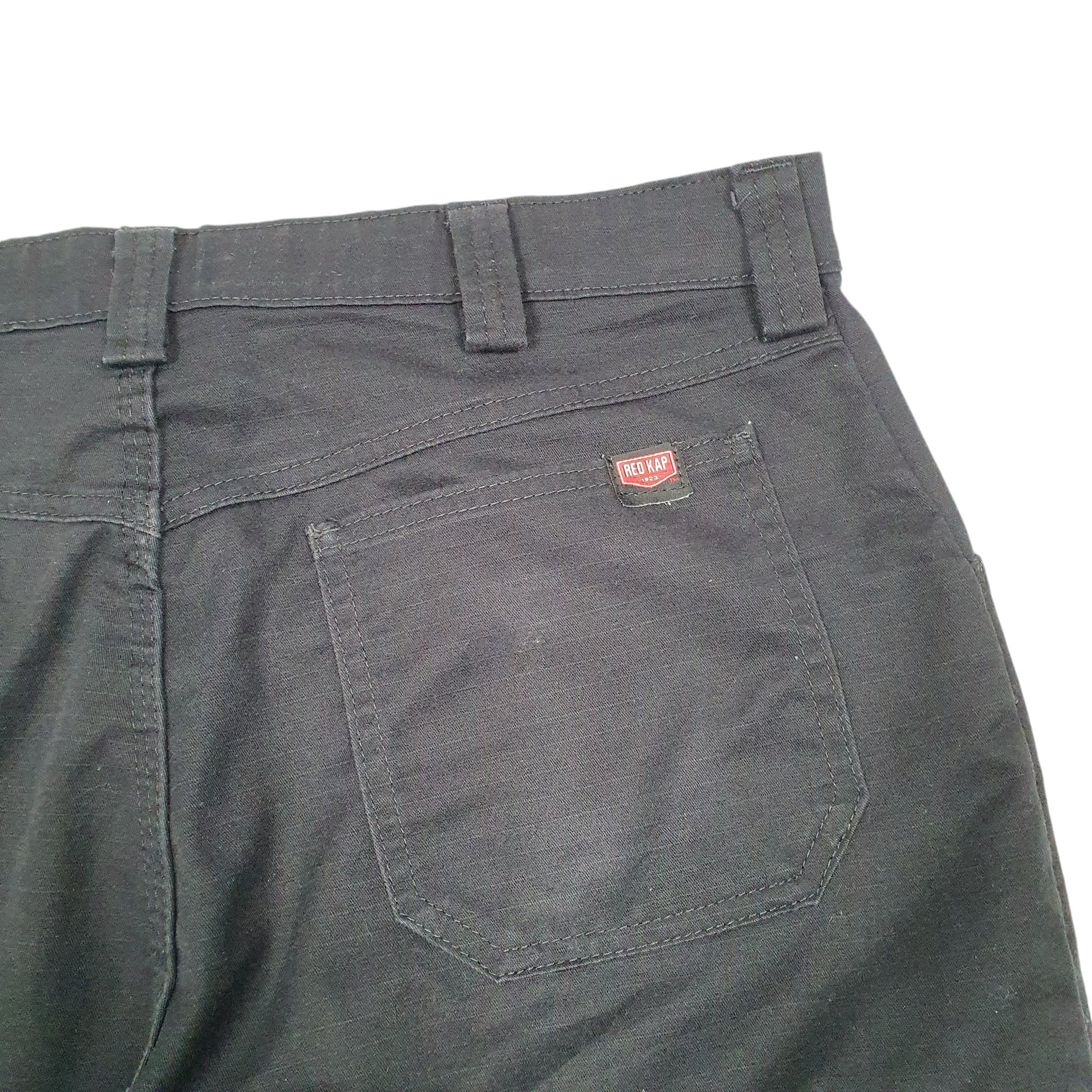 Mens Black Red Kap Workwear USA Ripstop Chino Shorts
