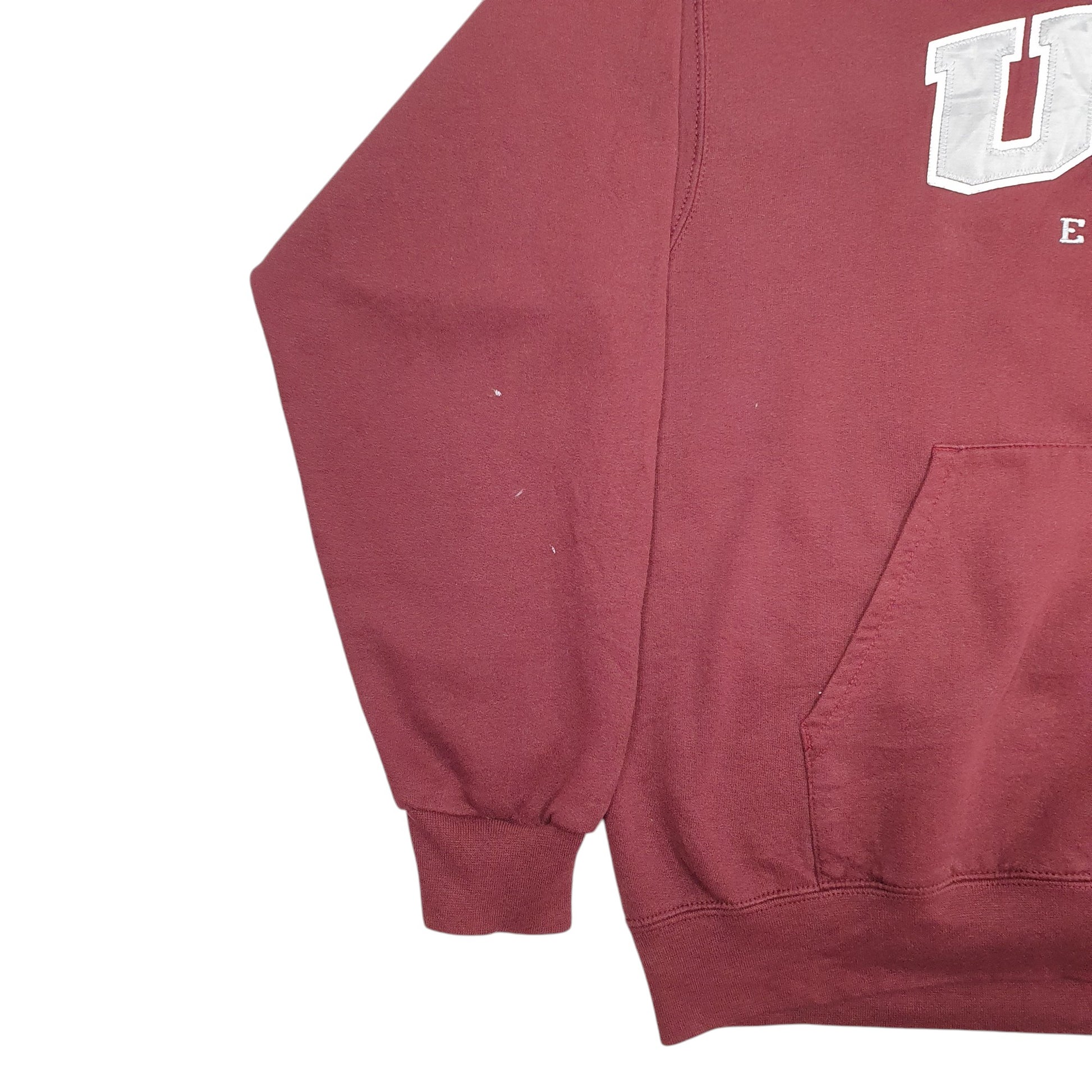 Mens Burgundy Champion USM Spellout Hoodie Jumper