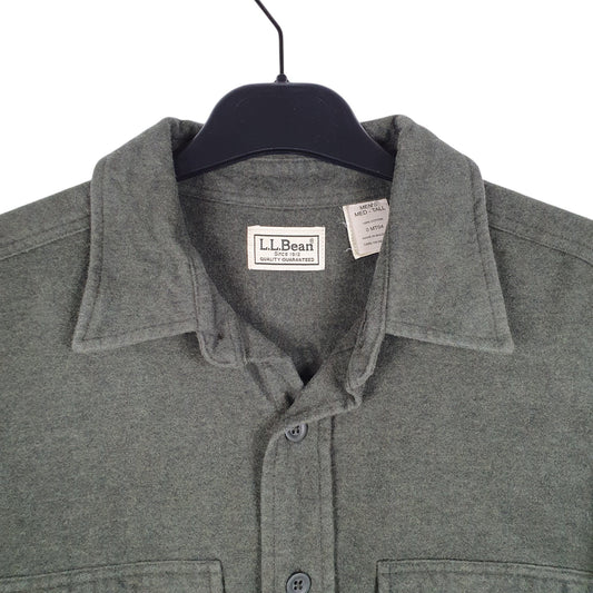 Mens Green L.L.Bean Tall Chamois Overshirt Shacket Long Sleeve Shirt