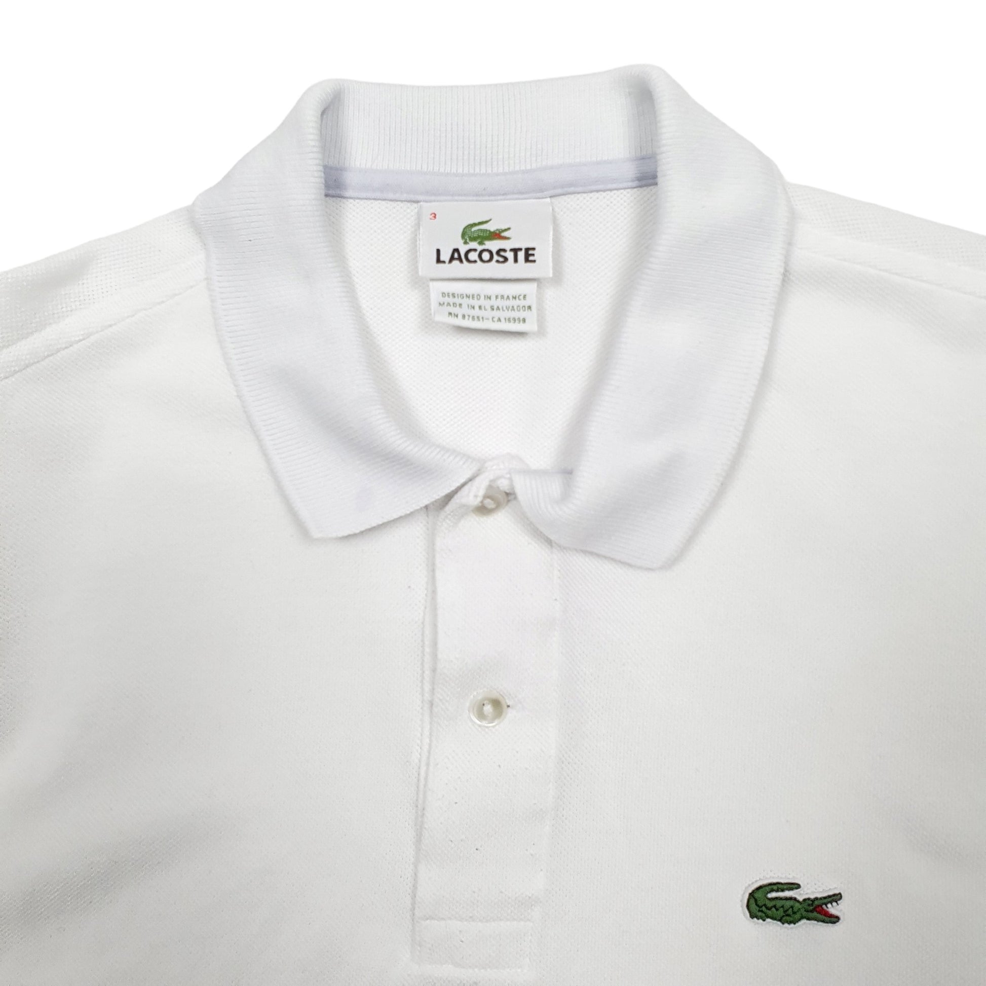 Mens White Lacoste  Short Sleeve Polo Shirt