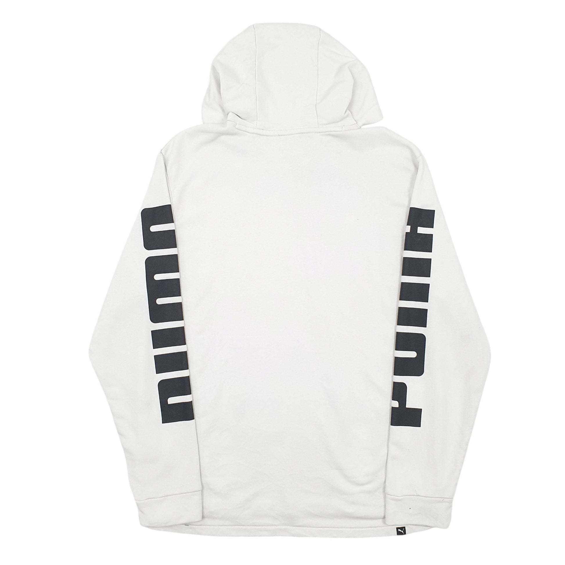 Mens White Puma  Hoodie Jumper