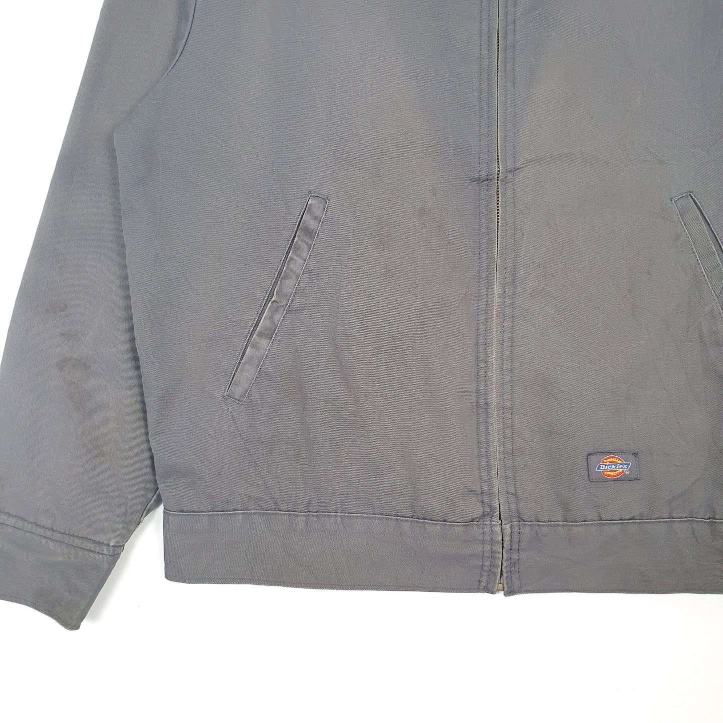 Mens Grey Dickies Workwear Bomber Eisenhower Windbreaker Full Zip Coat