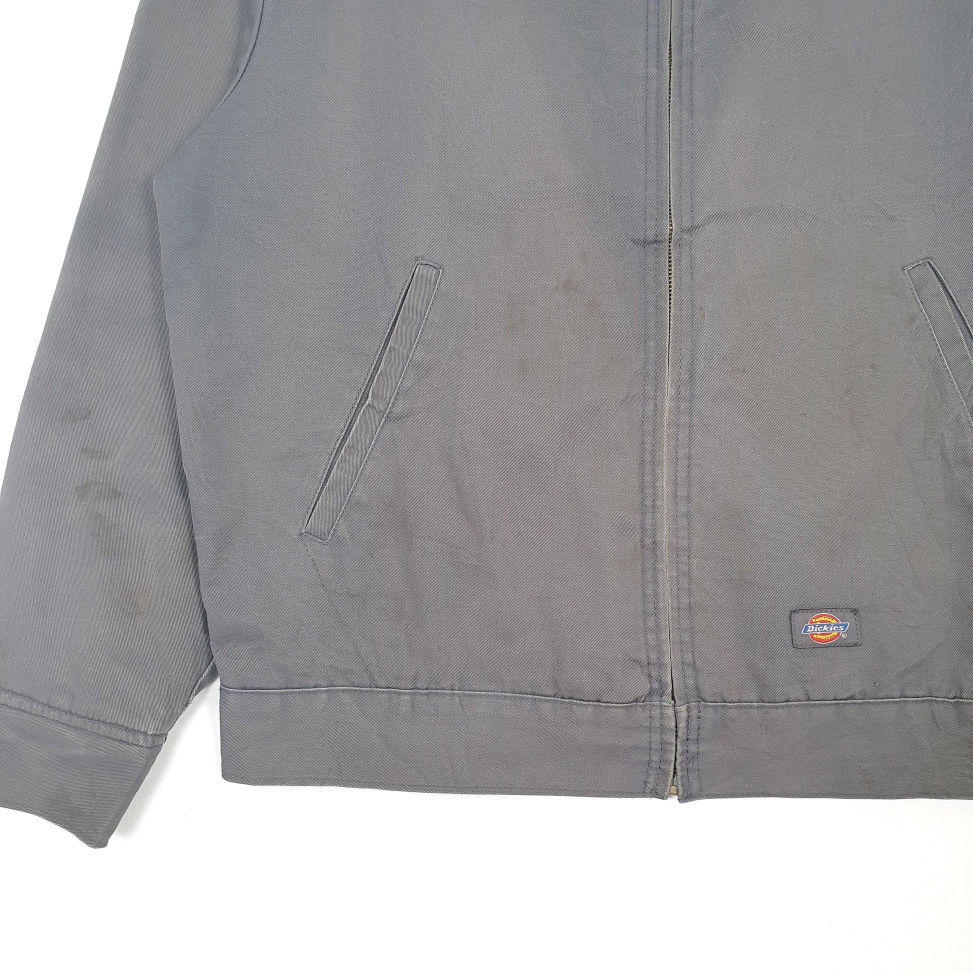 Mens Grey Dickies Workwear Bomber Eisenhower Windbreaker Full Zip Coat