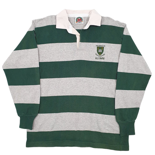 Mens Green Barbarian Rugby University Of Saskatchewan Long Sleeve Polo Shirt