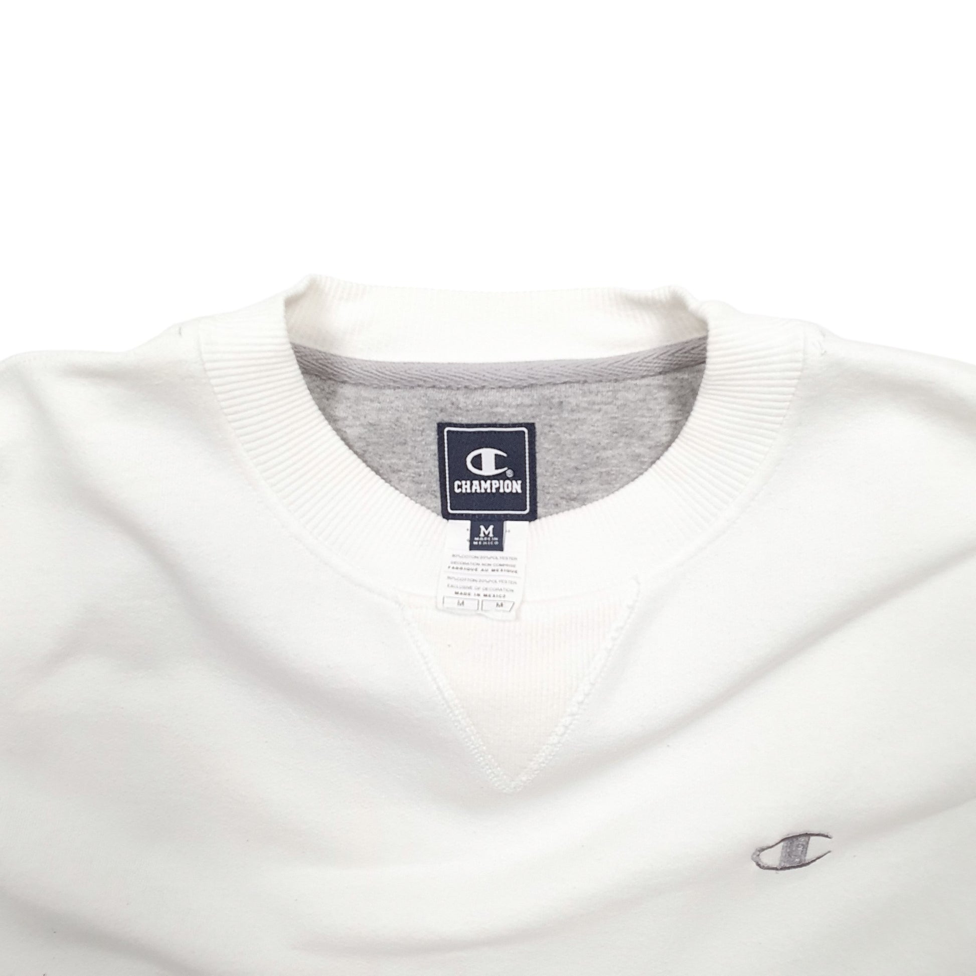 Mens White Champion  Crewneck Jumper