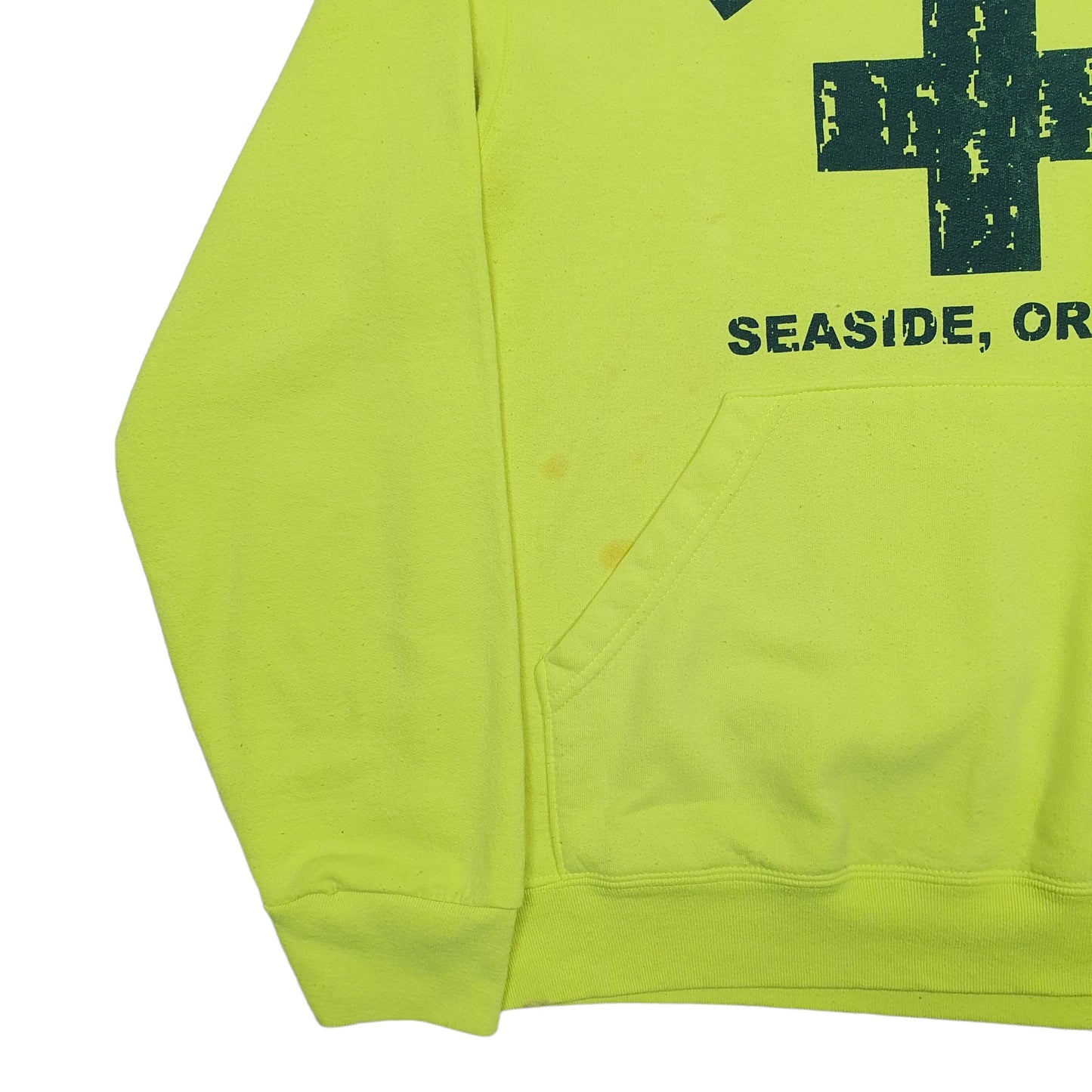 Womens Yellow Fruit Of The Loom Lifeguard Spellout Hoodie Jumper