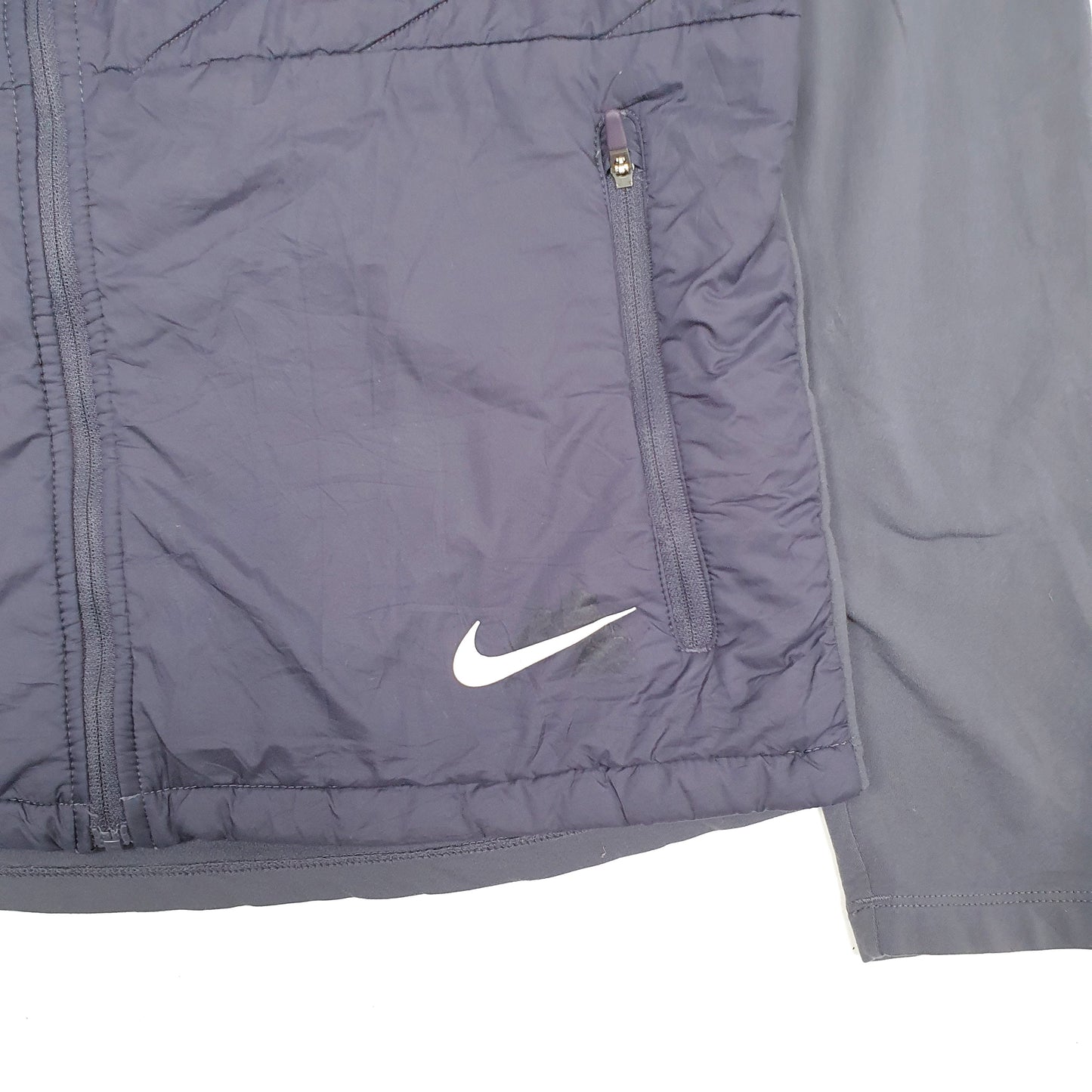 Mens Navy Nike Running Puffer Hoodie  Coat