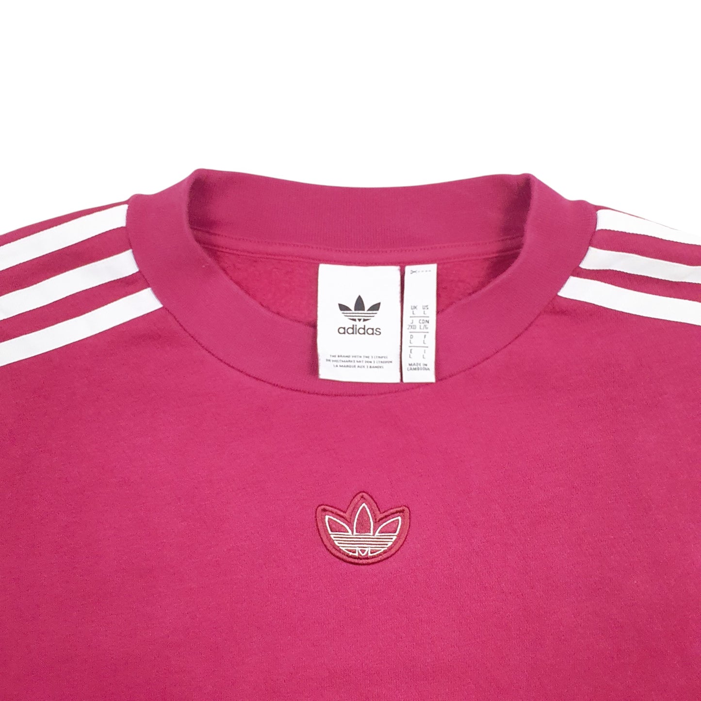 Mens Burgundy Adidas  Crewneck Jumper