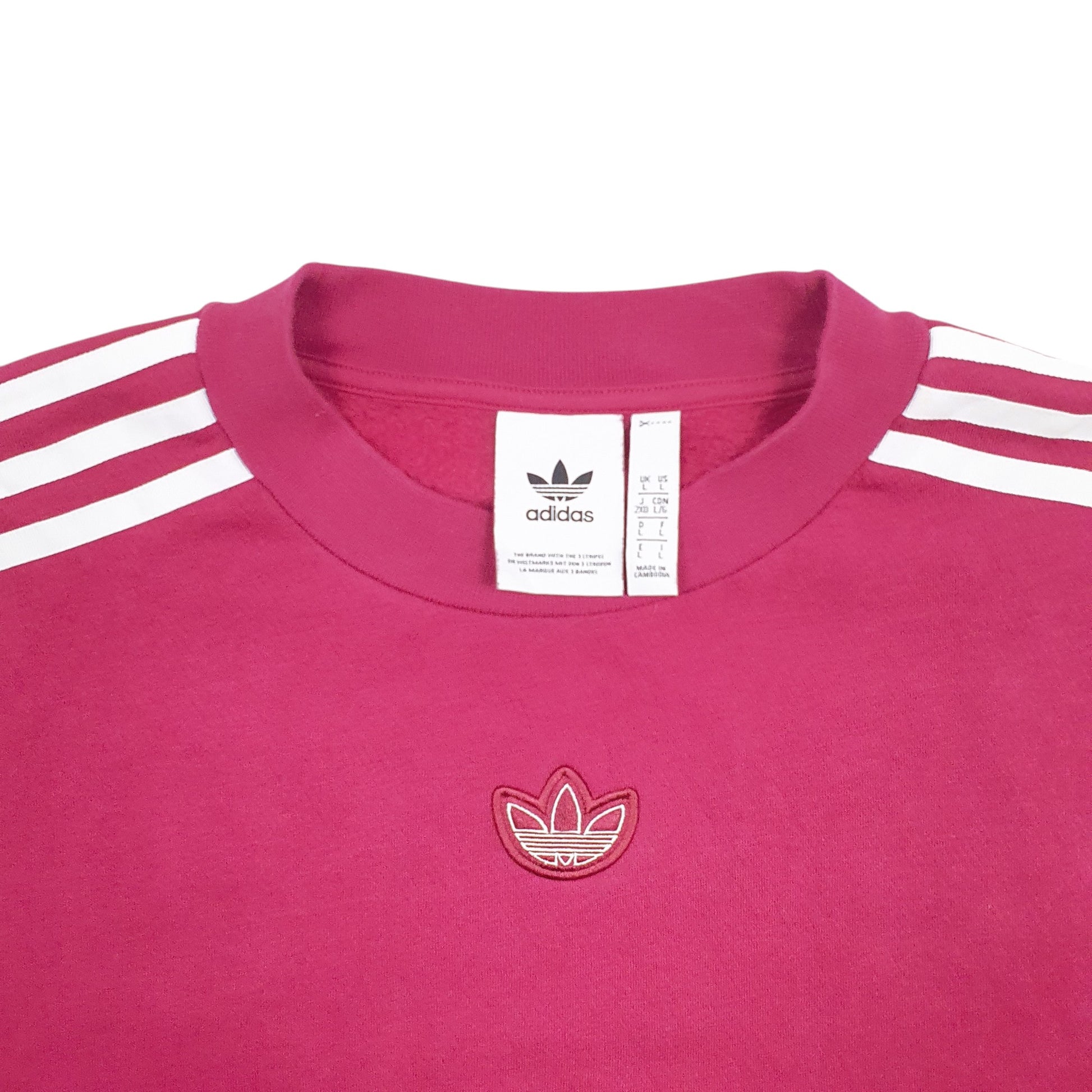 Mens Burgundy Adidas  Crewneck Jumper