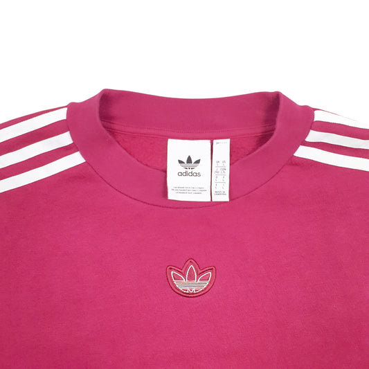 Mens Burgundy Adidas  Crewneck Jumper