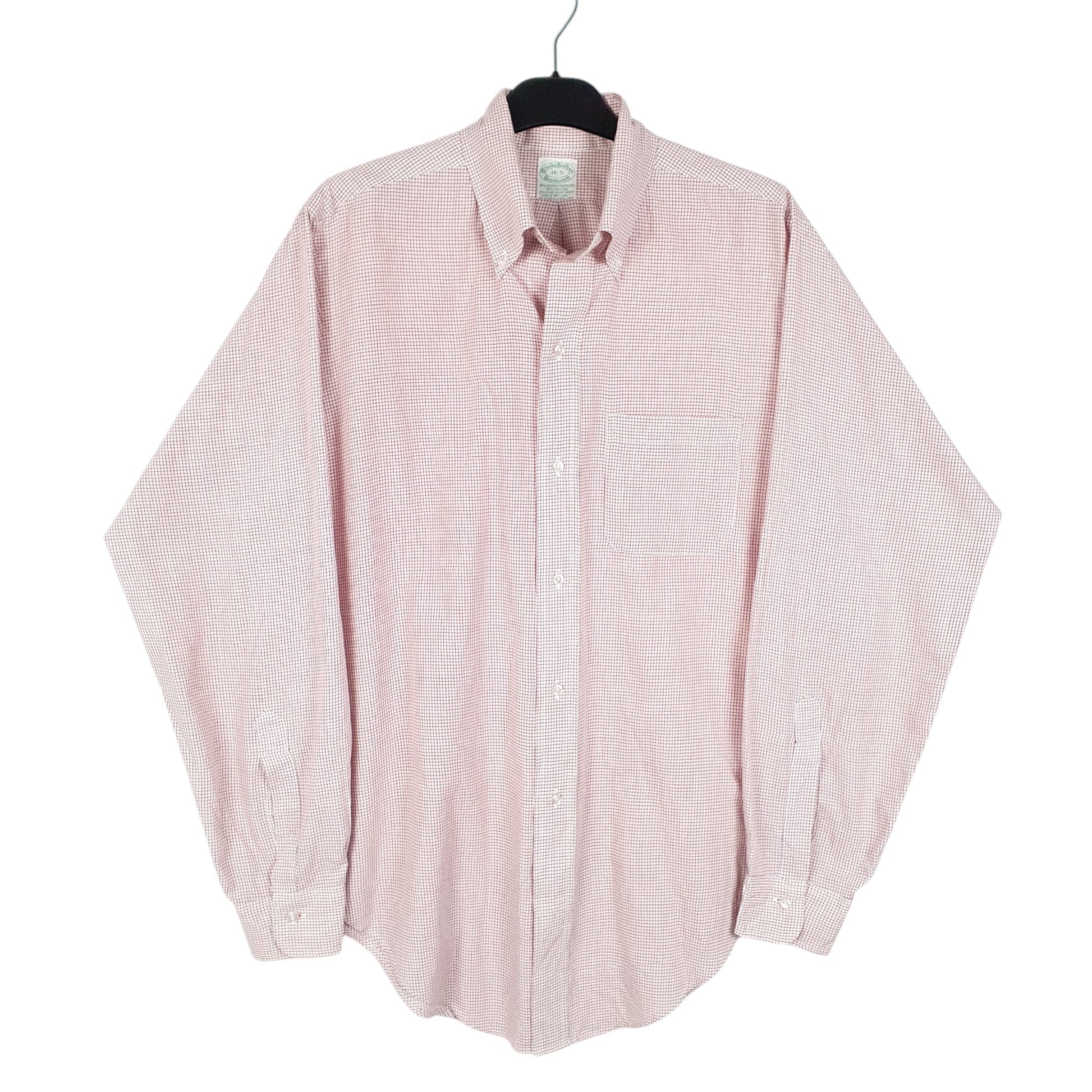 Mens Red Brooks Brothers Brookscloth Long Sleeve Shirt