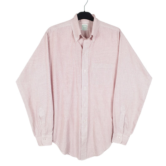 Mens Red Brooks Brothers Brookscloth Long Sleeve Shirt