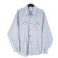 Mens Blue Levis Vintage Orange Tab Folk Embroidery Made In USA Long Sleeve Shirt