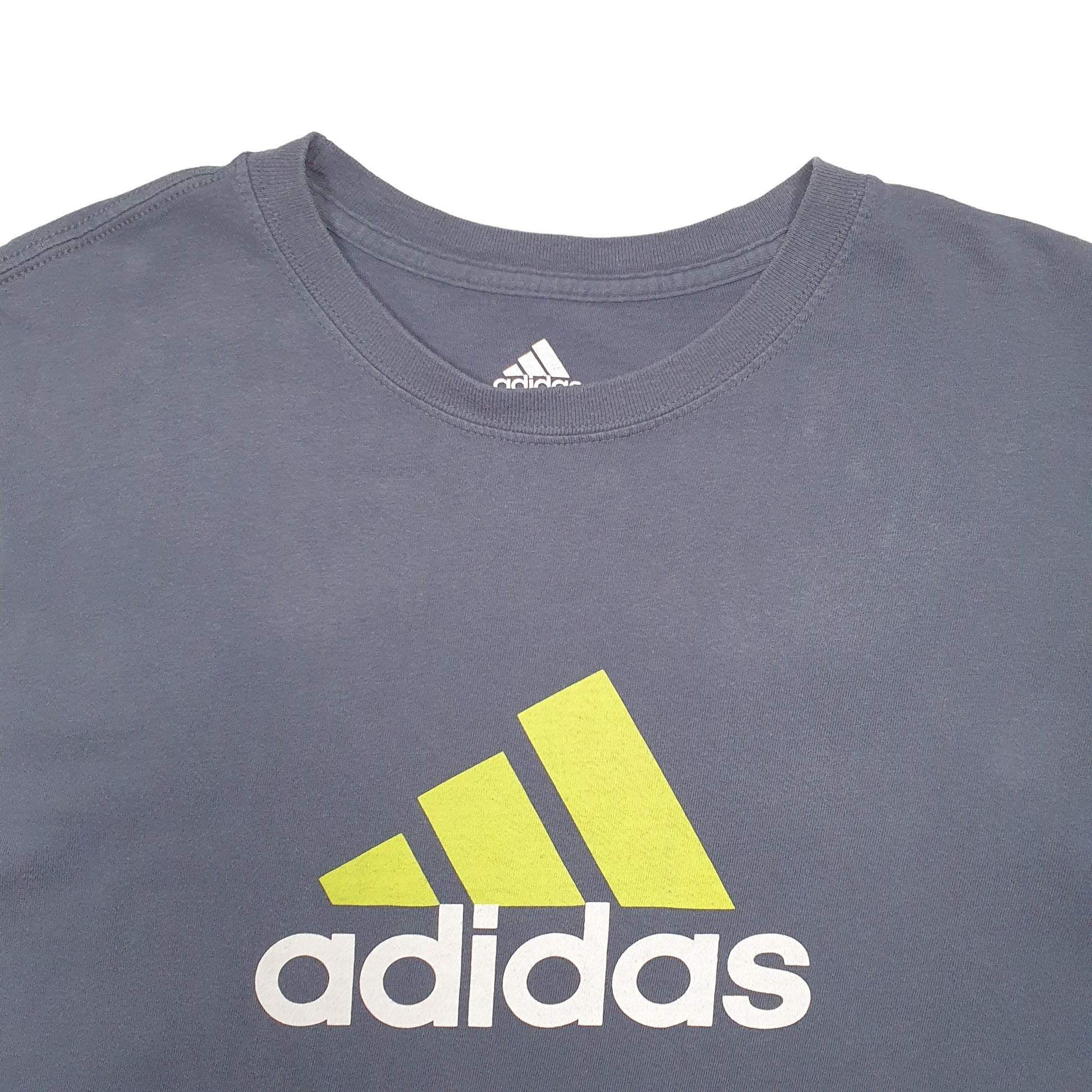 Mens Grey Adidas Spellout Short Sleeve T Shirt