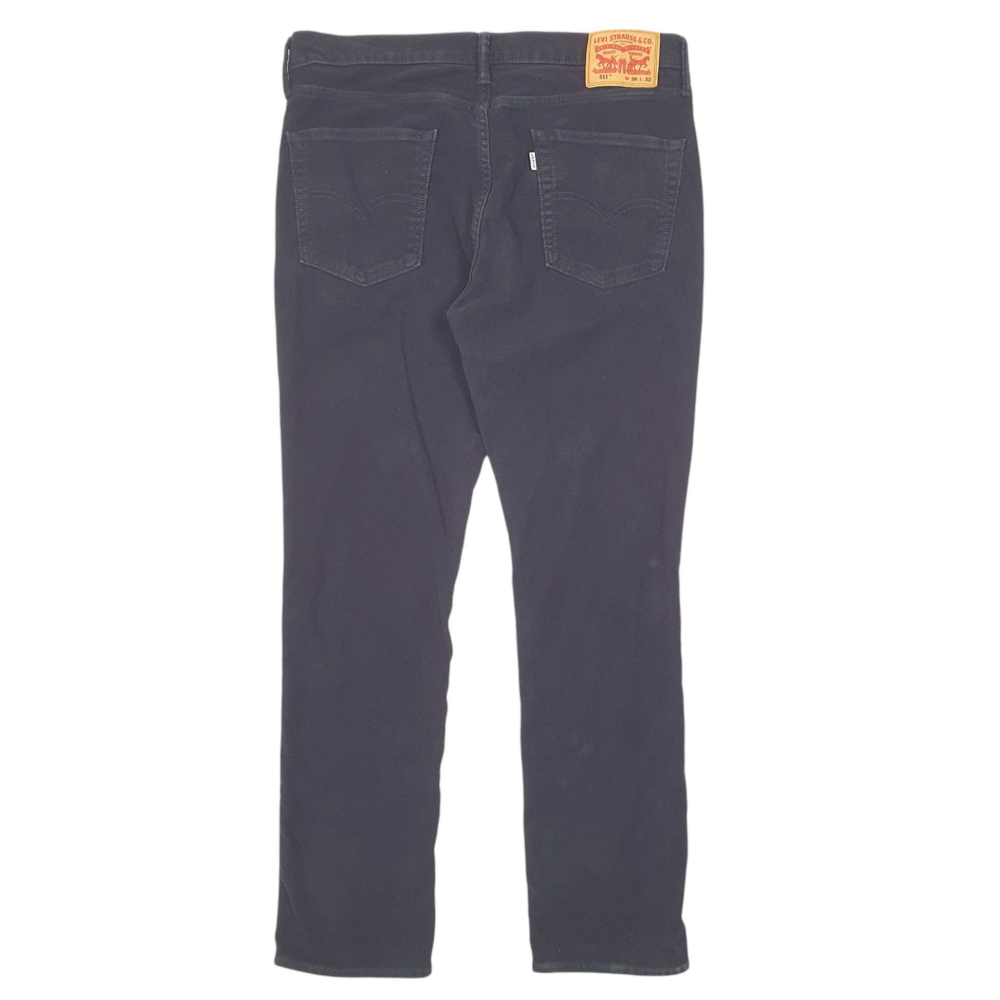 Mens Black Levis 511 Moleskin Chino Trousers