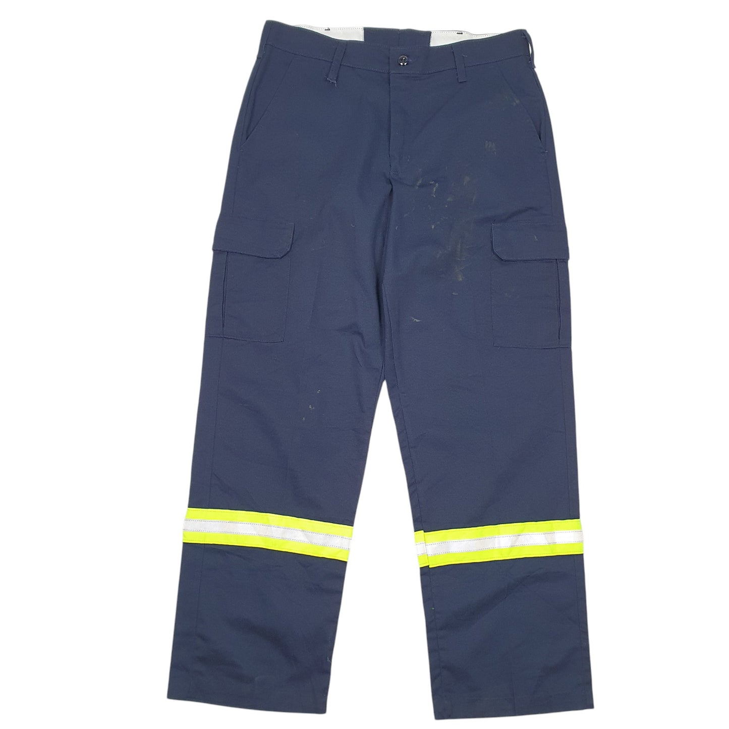 Mens Navy Red Kap Workwear Utility Reflective Cargo Trousers