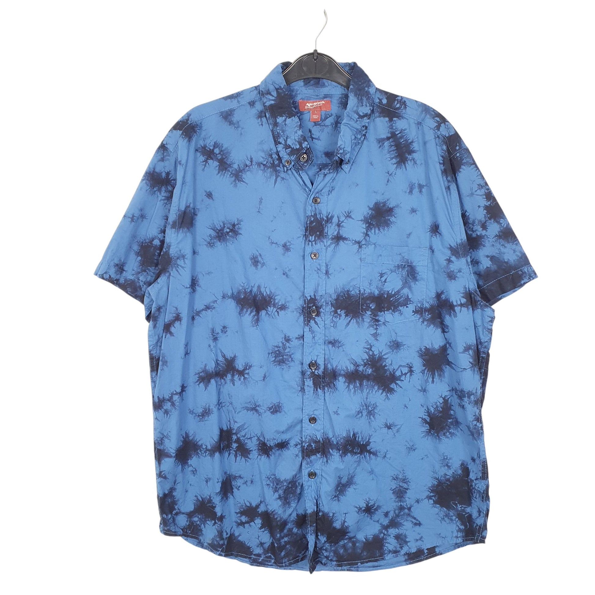 Mens Blue Arizona Jean Co Tie Dye Short Sleeve Shirt