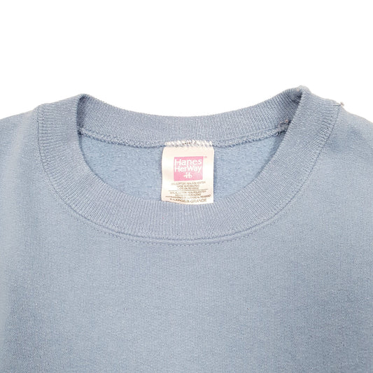 Womens Blue Hanes Her Way Vintage 90s Crewneck Jumper