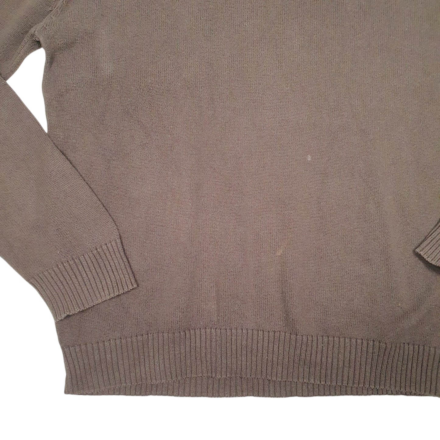 Mens Brown Nautica Knit Sweater Quarter Zip Jumper